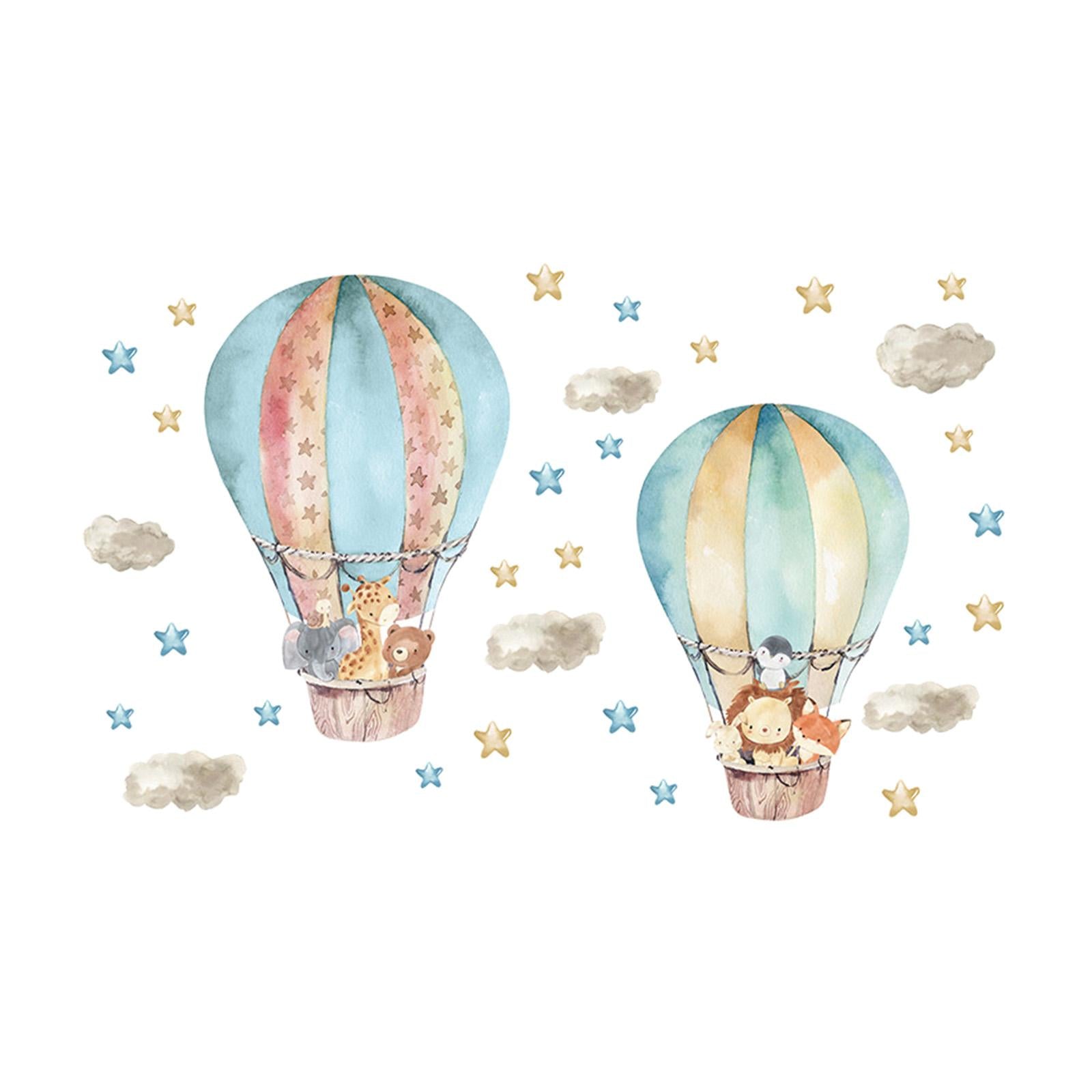 Hot Air Balloon Wall Sticker Wallpaper for Living Room Bedroom Sofa Backdrop Style C