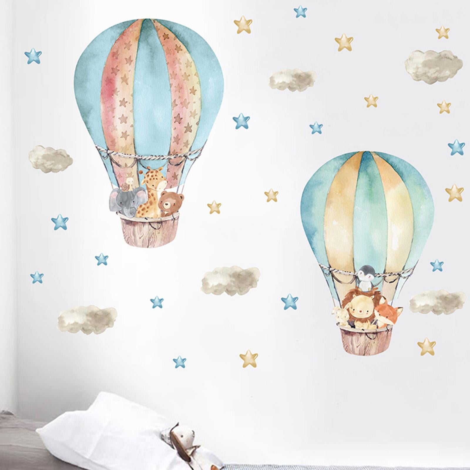 Hot Air Balloon Wall Sticker Wallpaper for Living Room Bedroom Sofa Backdrop Style C