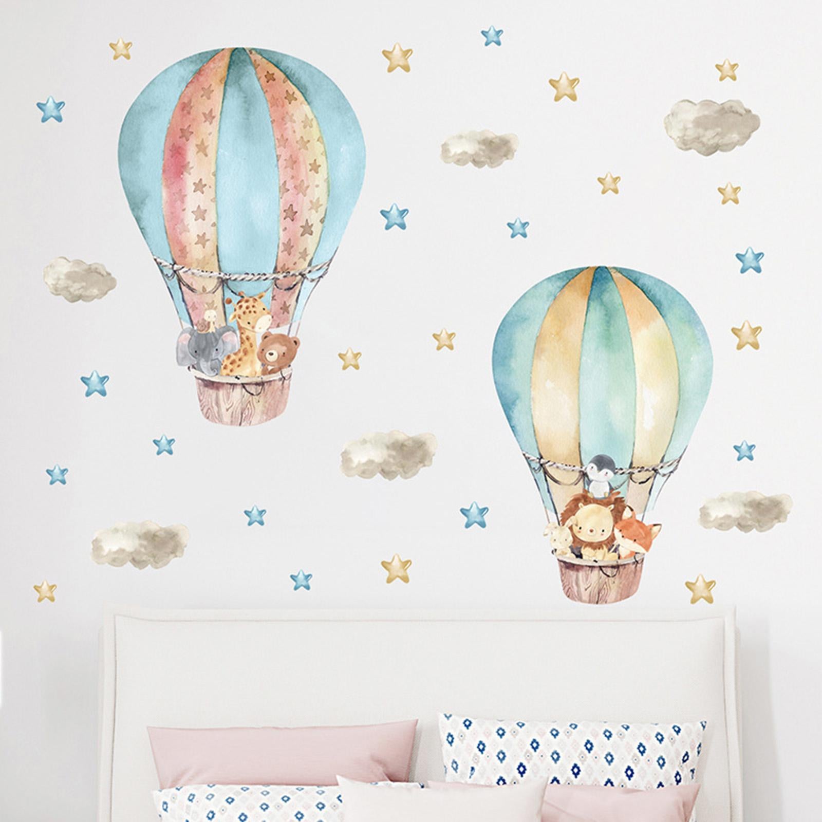 Hot Air Balloon Wall Sticker Wallpaper for Living Room Bedroom Sofa Backdrop Style C
