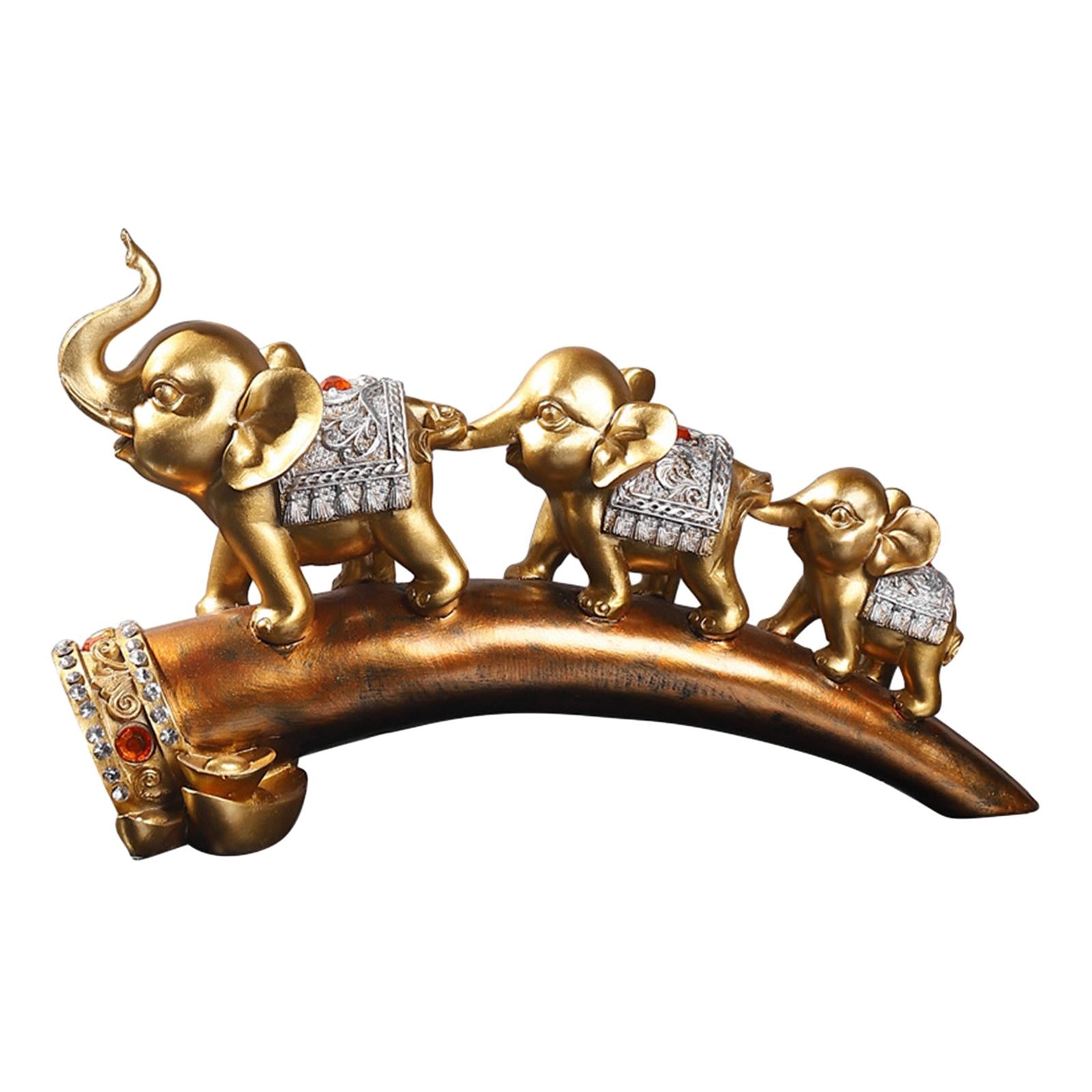 Elephant Statues Collectible Animal Sculpture for Tabletop Arrangement Decor