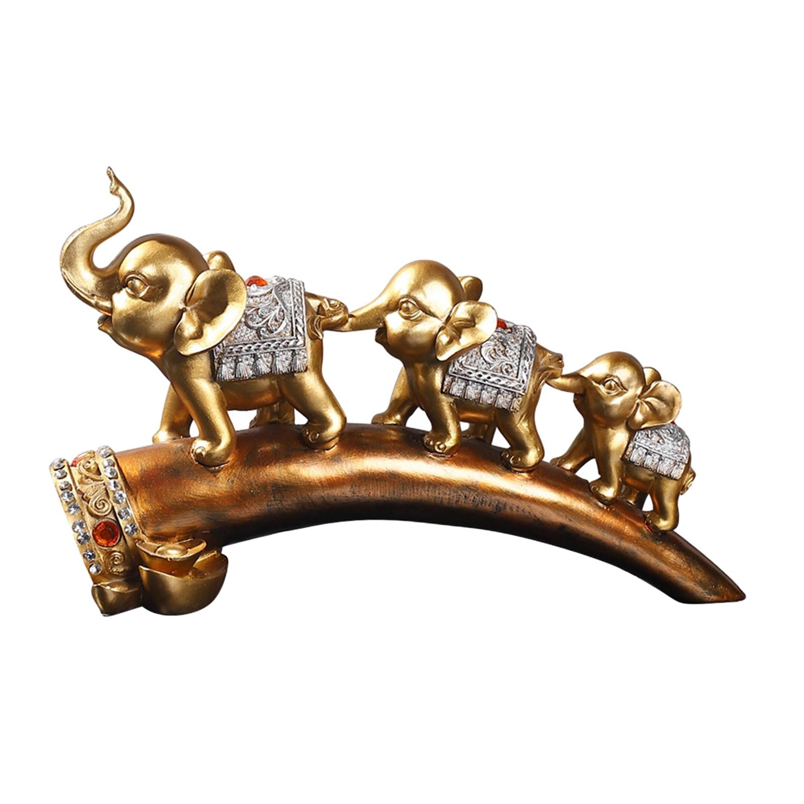 Elephant Statues Collectible Animal Sculpture for Tabletop Arrangement Decor