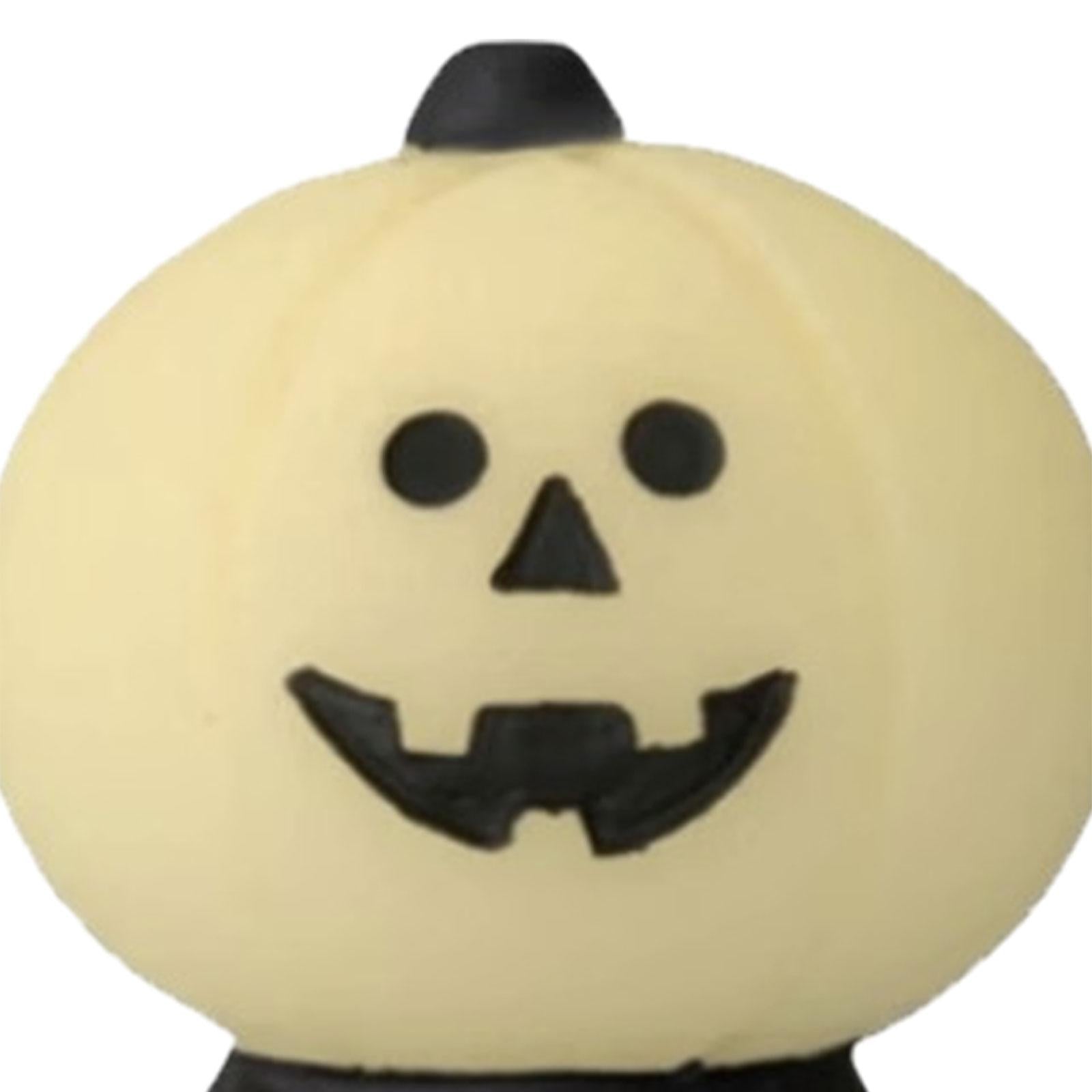 Miniature Pumpkin Figurine Halloween Decoration for Desktop Shelf Decoration White and Black