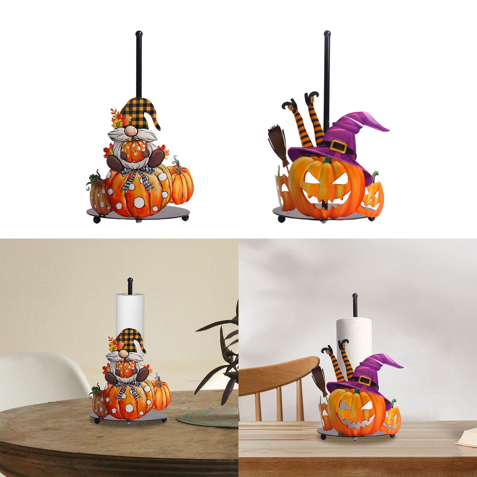 Halloween Paper Towel Holder Kitchen Decor for Kitchen Home Decor Countertop Plaid Hat