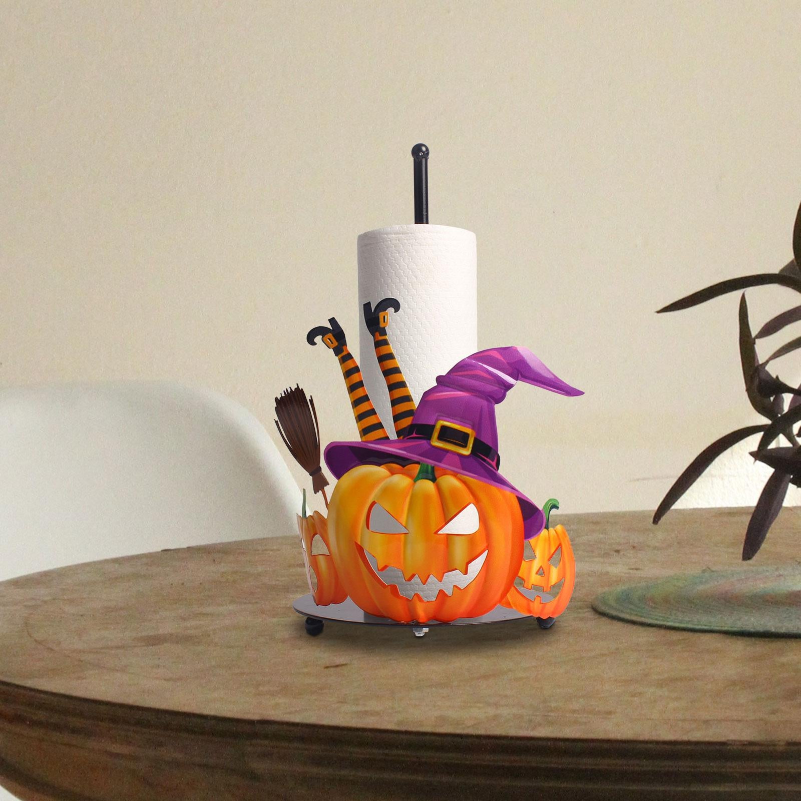 Halloween Paper Towel Holder Kitchen Decor for Kitchen Home Decor Countertop Purple Hat