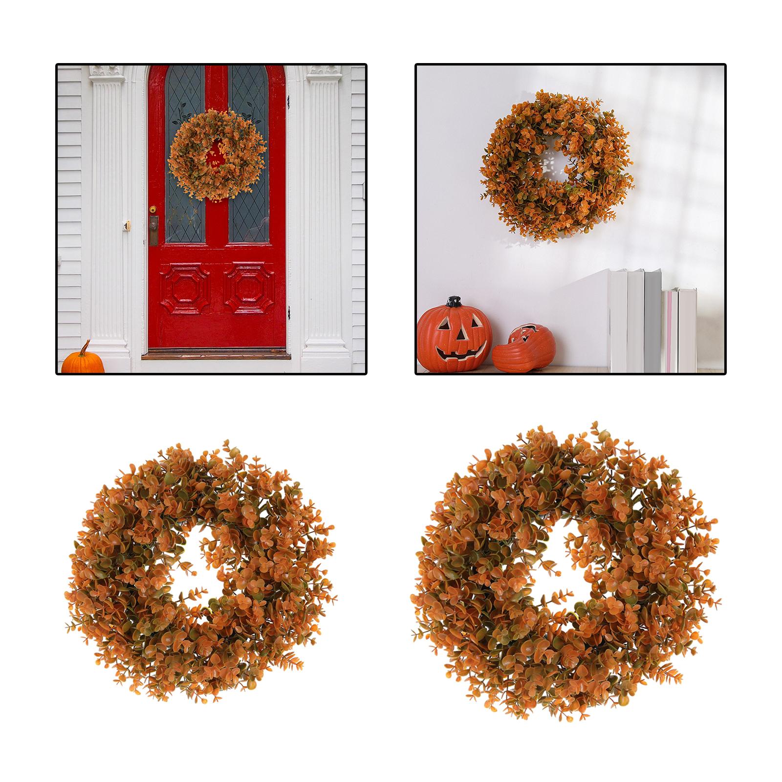 Artificial Fall Wreath Fall Eucalyptus Wreath for Windows Front Door 40cmx40cm