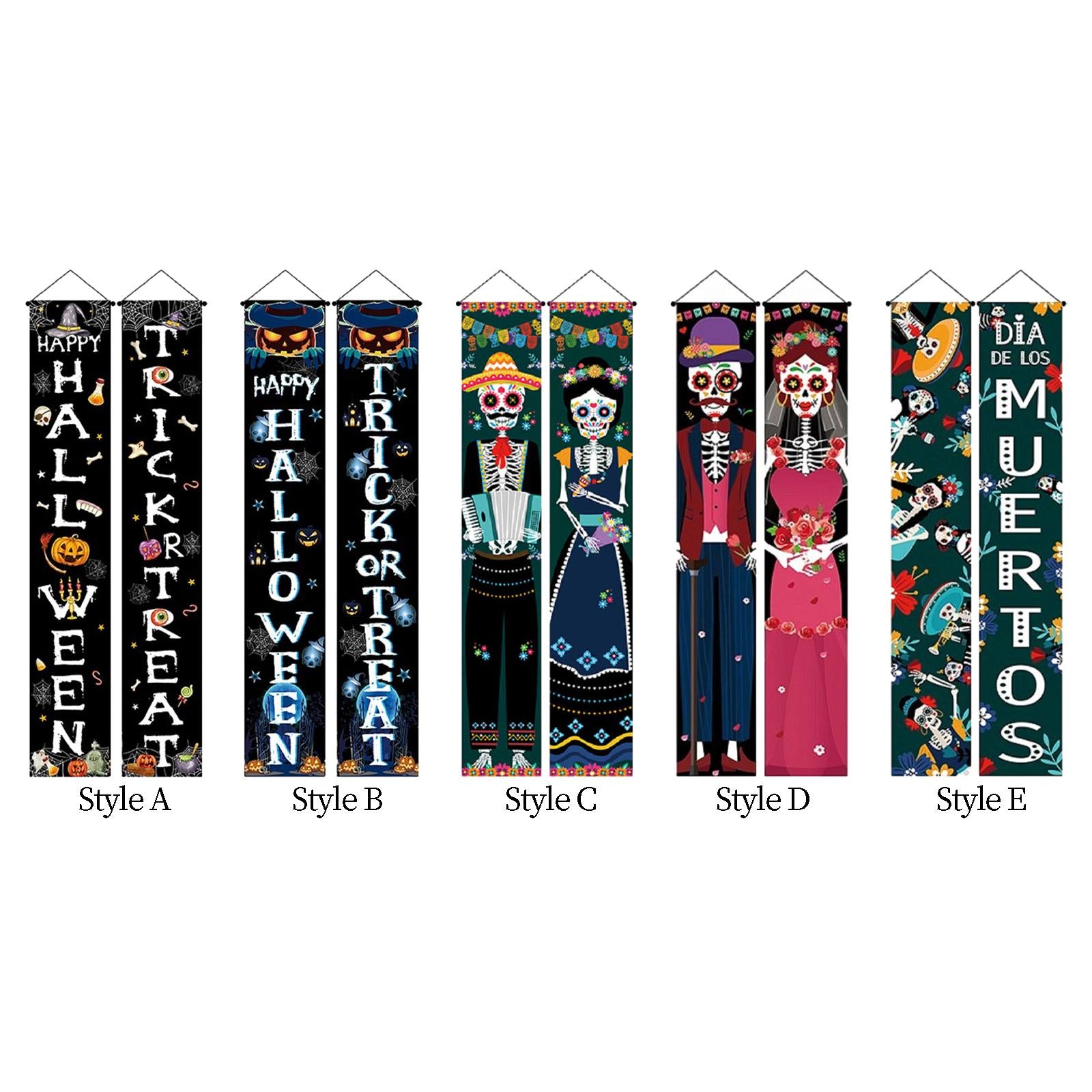 Hanging Durable Scary Creative Halloween Banner for Front Door Holiday Decor Style A