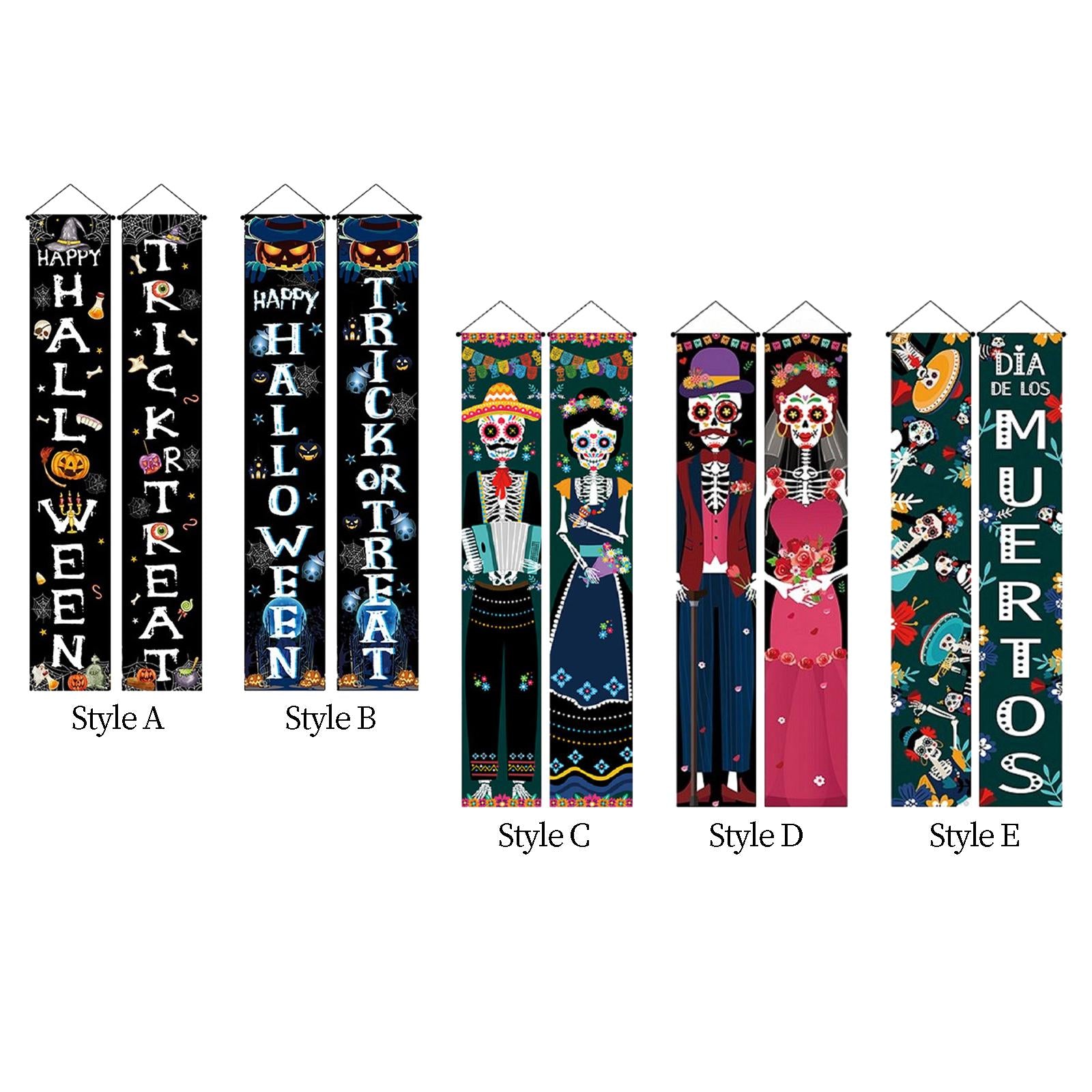 Hanging Durable Scary Creative Halloween Banner for Front Door Holiday Decor Style A