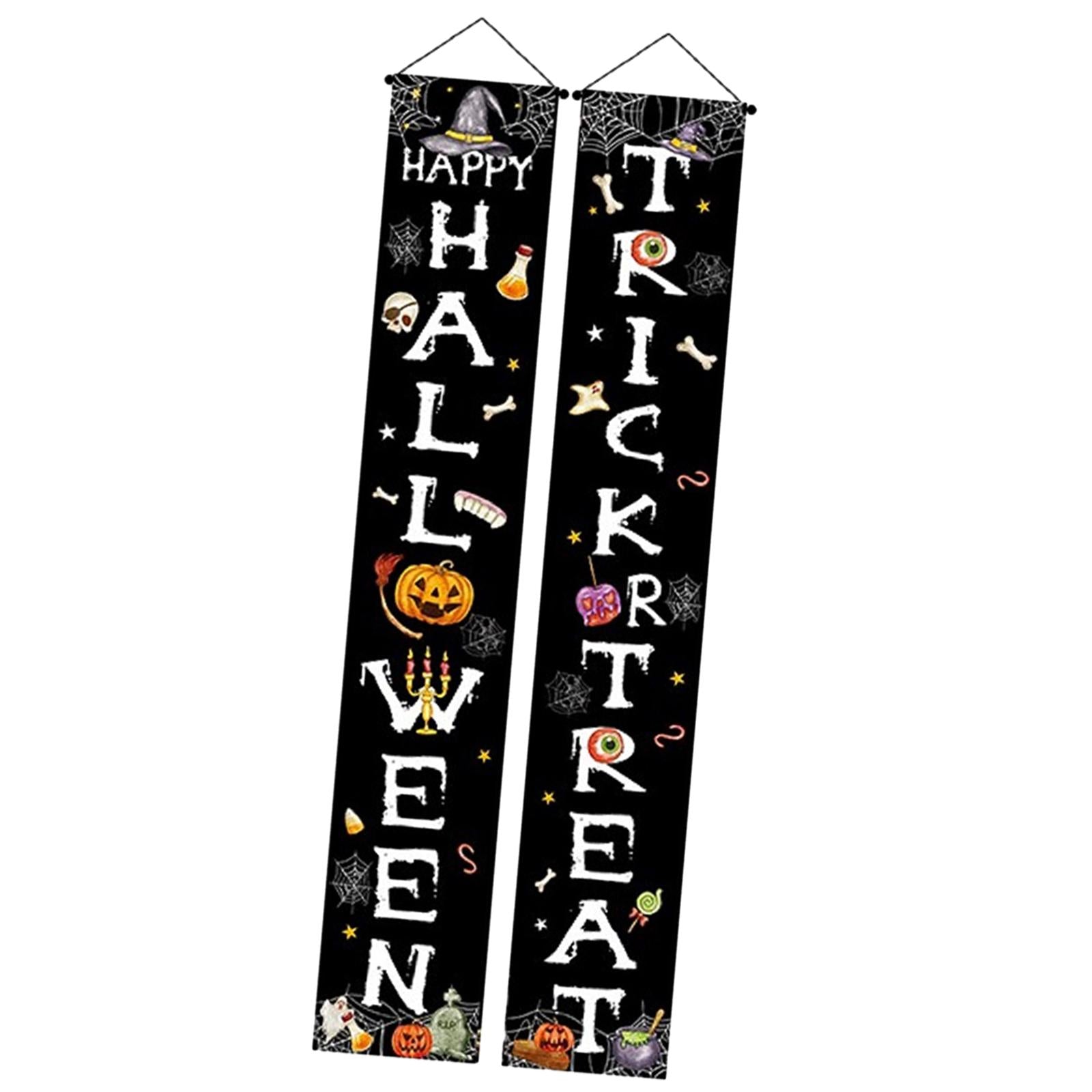 Hanging Durable Scary Creative Halloween Banner for Front Door Holiday Decor Style A