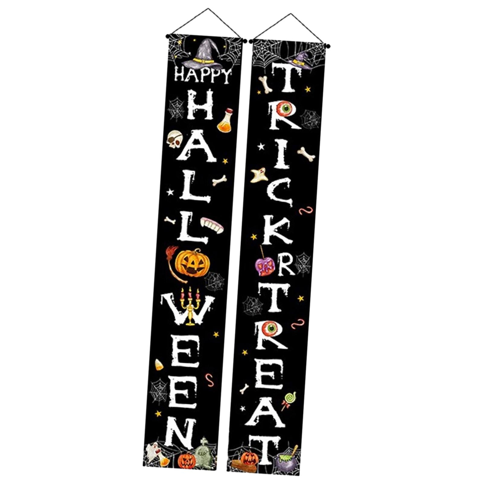 Hanging Durable Scary Creative Halloween Banner for Front Door Holiday Decor Style A