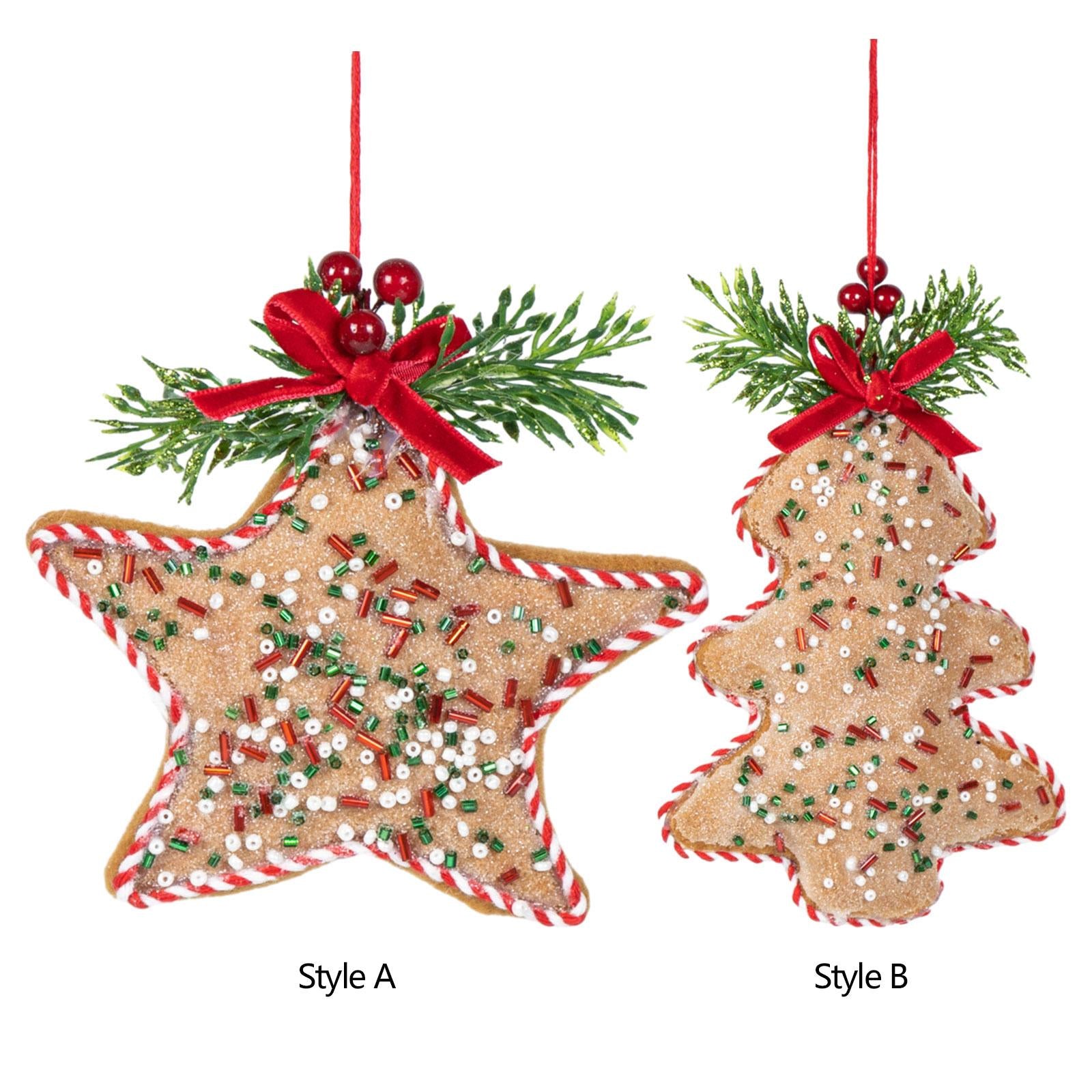 Holiday Hanging Ornaments Drop Pendant Fabric Xmas Decorations for Birthdays Style A
