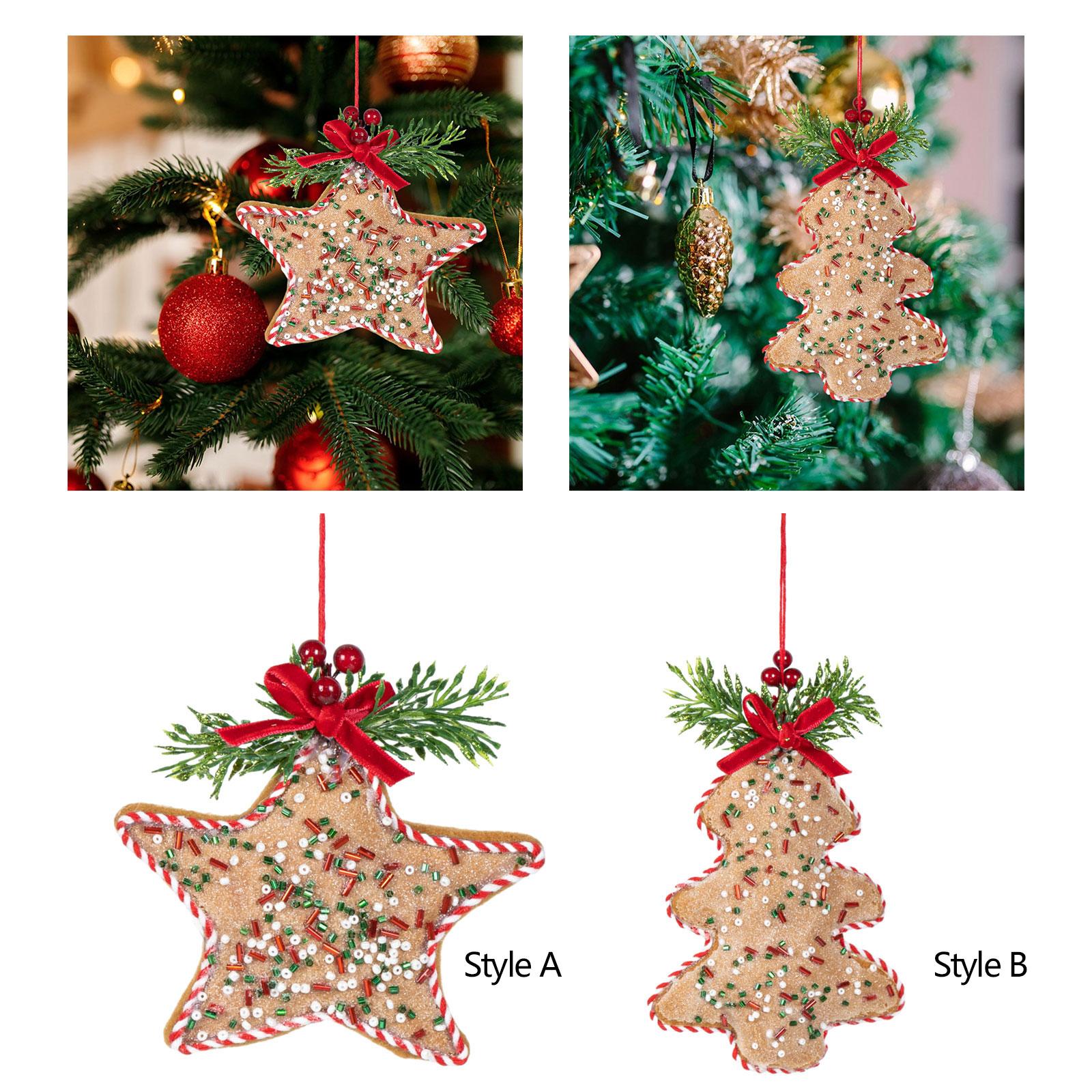 Holiday Hanging Ornaments Drop Pendant Fabric Xmas Decorations for Birthdays Style A