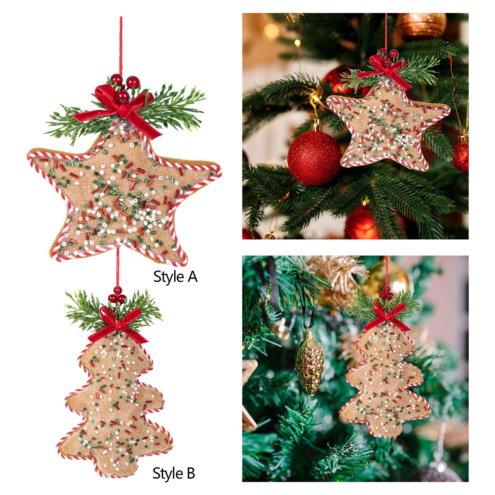 Holiday Hanging Ornaments Drop Pendant Fabric Xmas Decorations for Birthdays Style A
