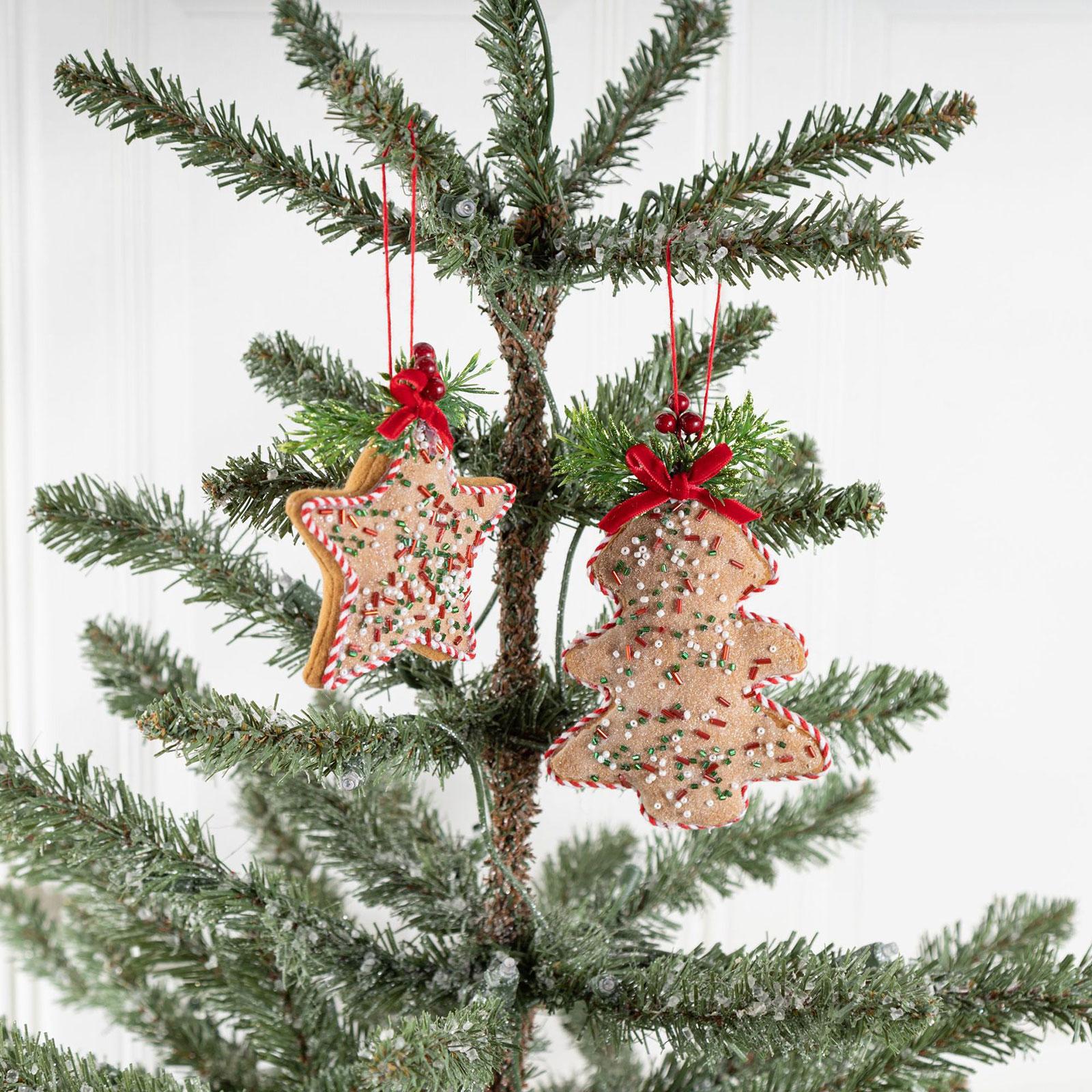 Holiday Hanging Ornaments Drop Pendant Fabric Xmas Decorations for Birthdays Style A