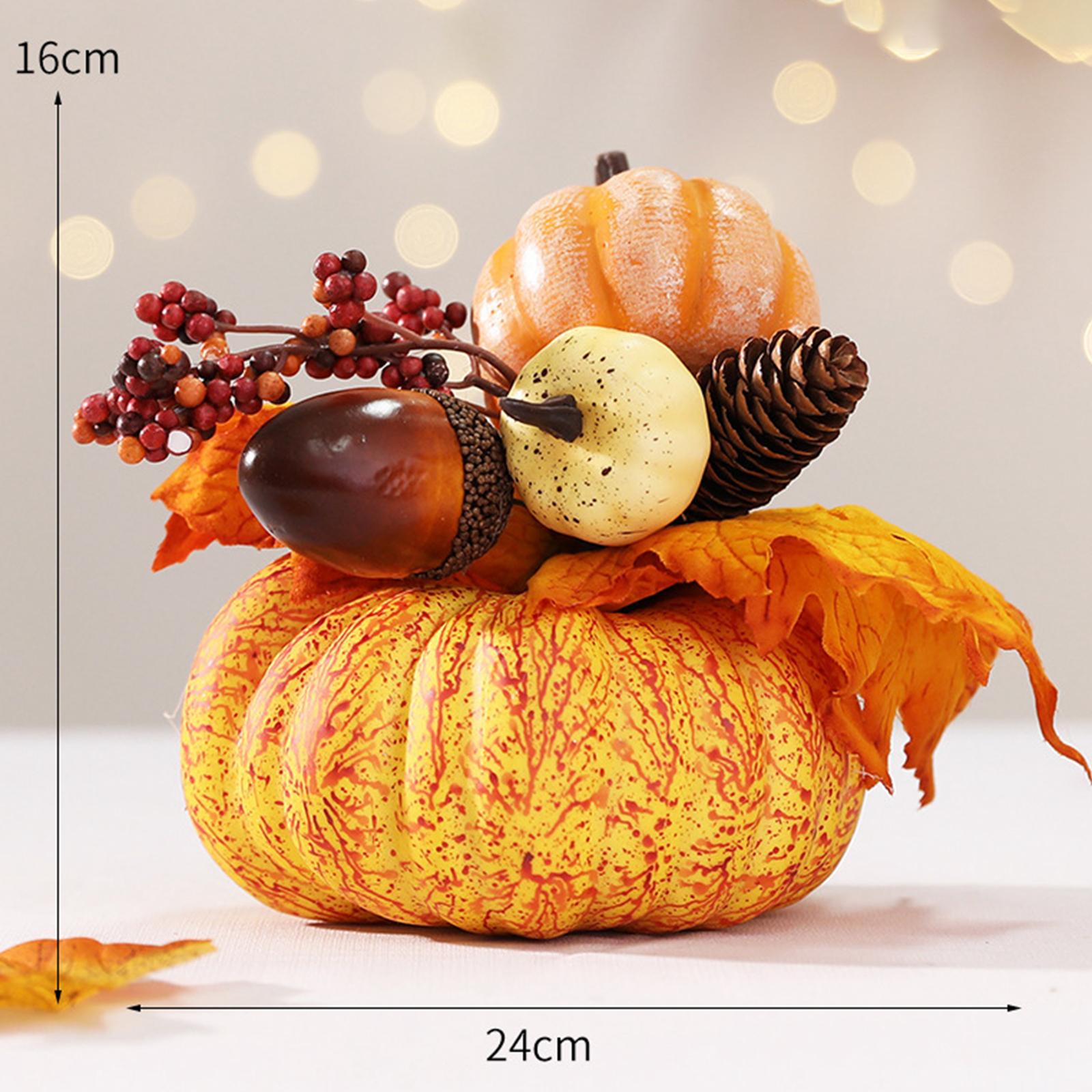 Artificial Pumpkin Flower Photo Props Fall Office Halloween Thanksgiving Style B
