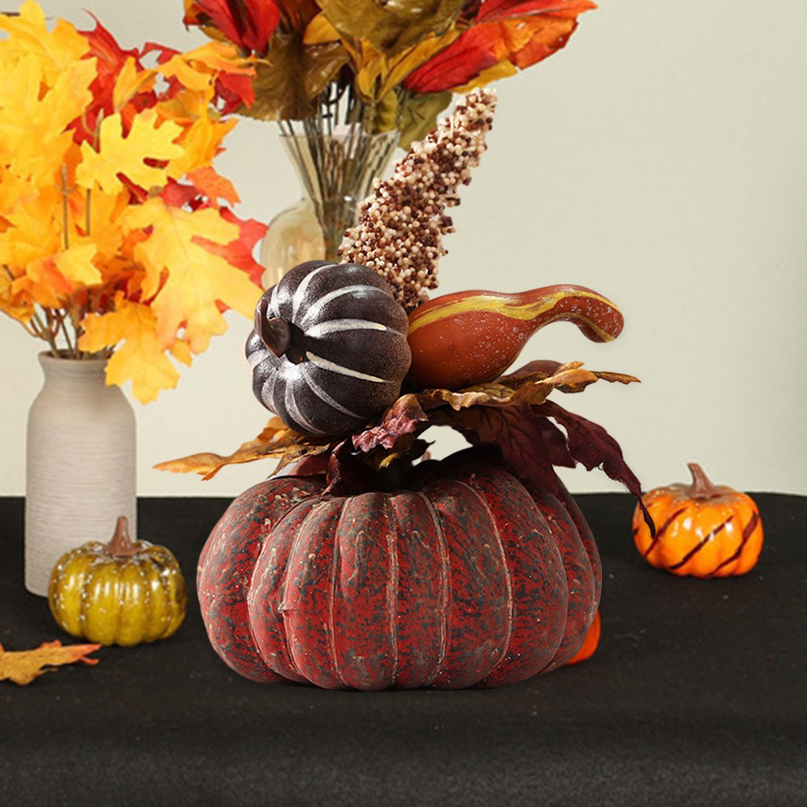Artificial Pumpkin Flower Photo Props Fall Office Halloween Thanksgiving Style C