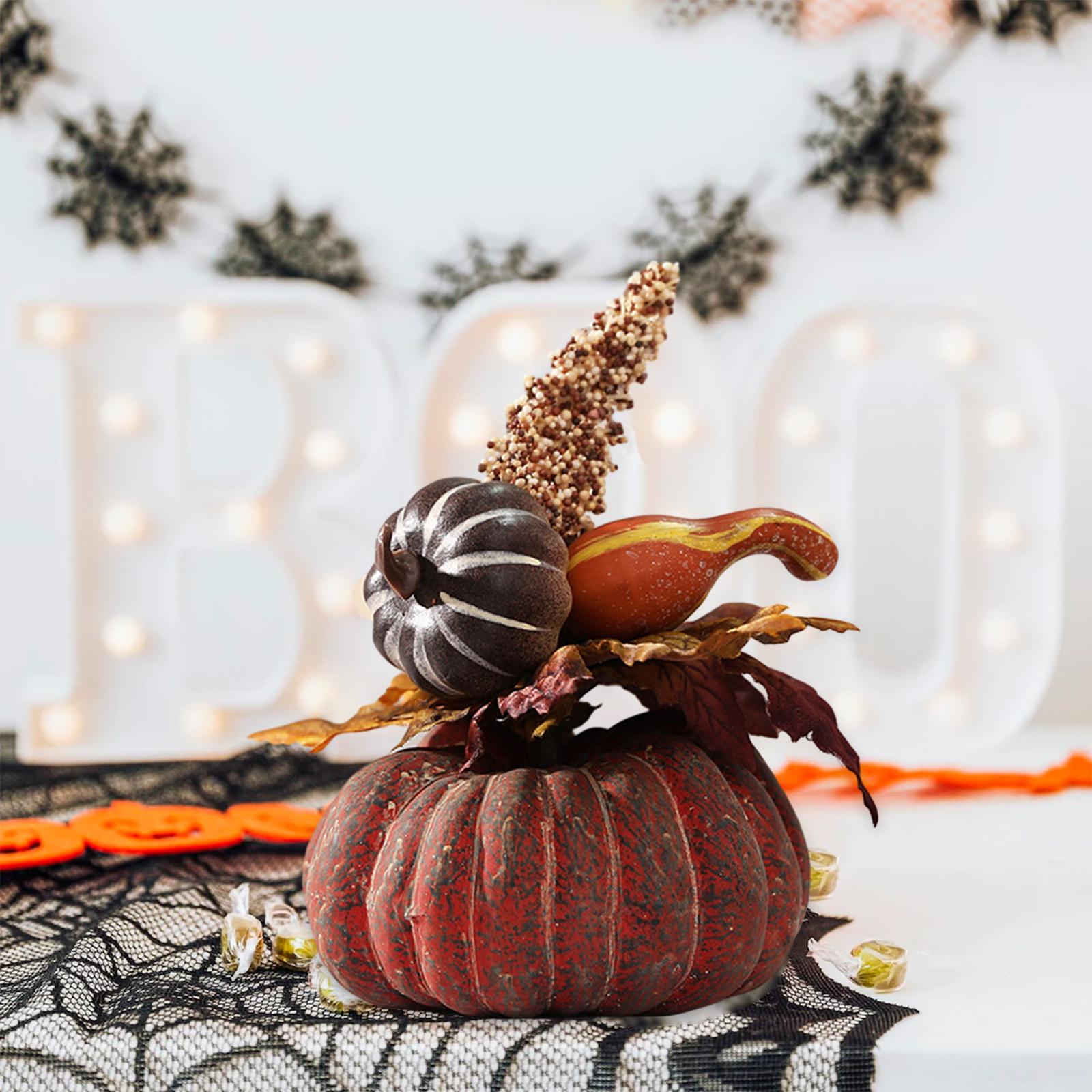 Artificial Pumpkin Flower Photo Props Fall Office Halloween Thanksgiving Style C
