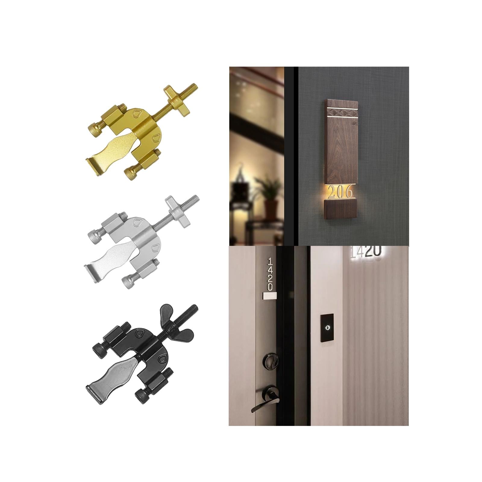 Portable Door Lock Lockdown Locks Door Lockers for Bathroom Room Dormitories Gold