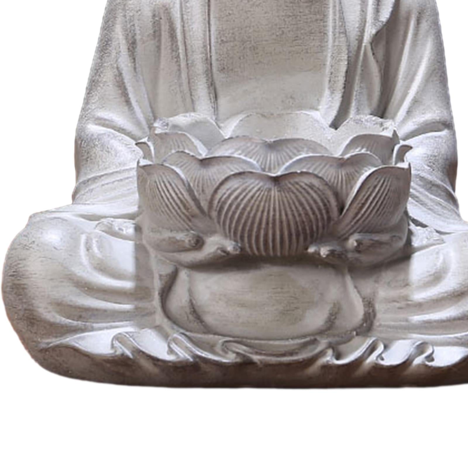 Lotus Buddha Statue Candle Holder Decorative Prop Hand Carved Resin Figurine Big