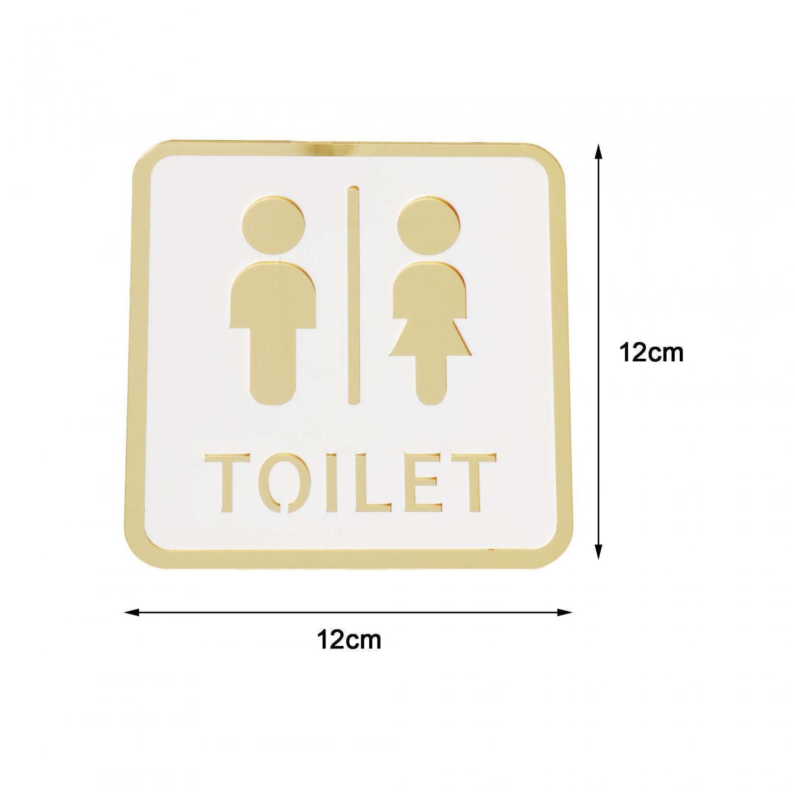 2xSquare Bathroom Sign Acrylic Washroom Plaque for Business Office Sturdy Style A