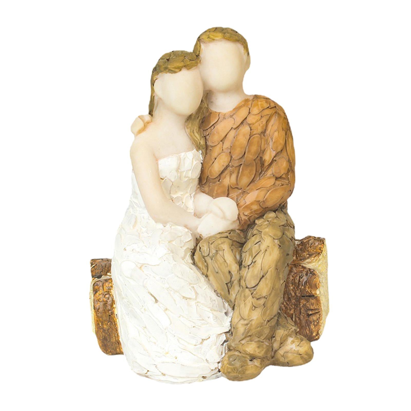 Wedding Cake Topper Bride Groom Figurines Cake Top Decor for Valentine's Day