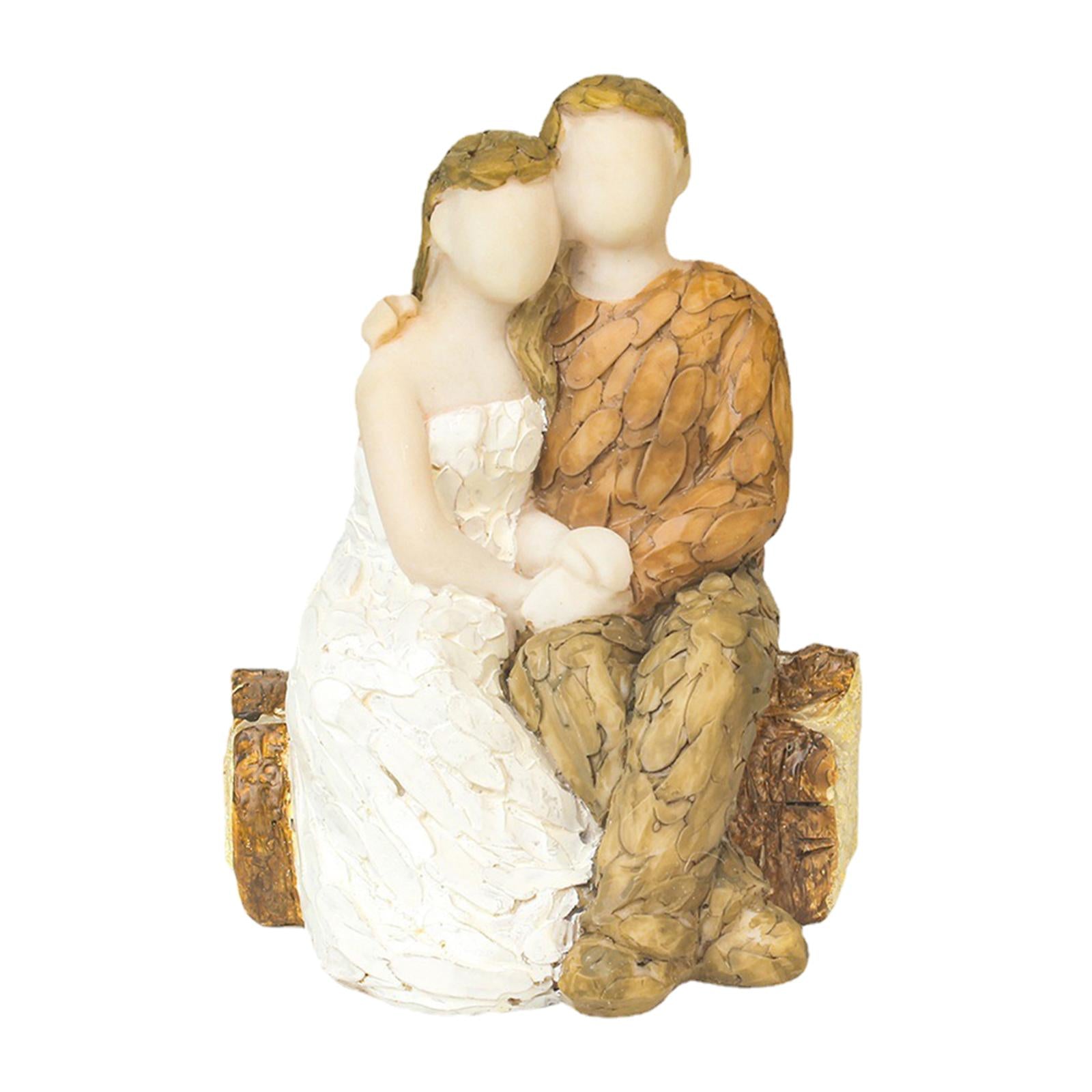Wedding Cake Topper Bride Groom Figurines Cake Top Decor for Valentine's Day
