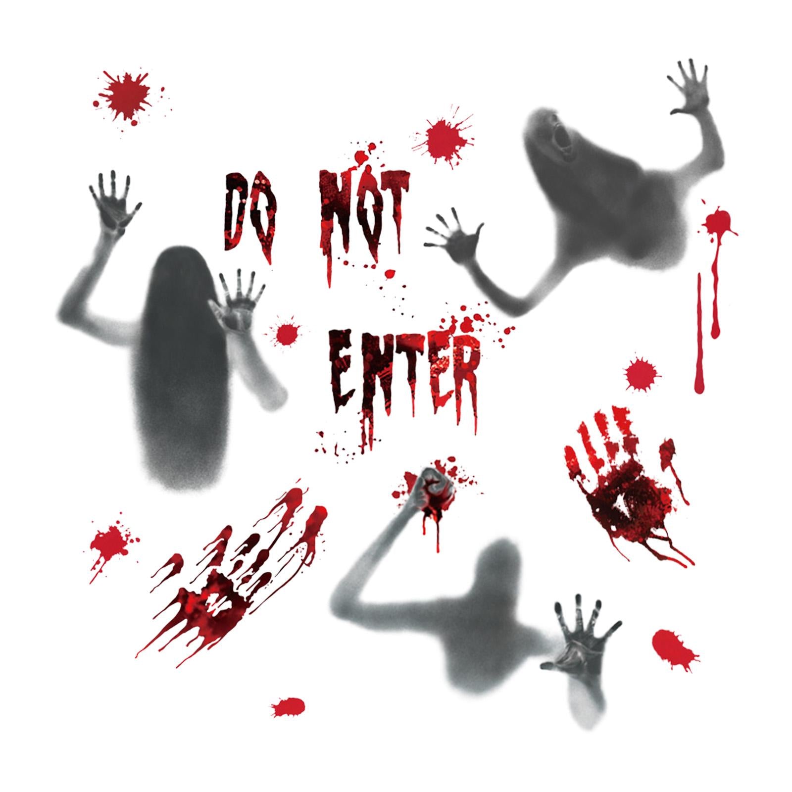 Halloween Window Stickers Haunted House Party Decors Holiday Window Stickers 7pcs