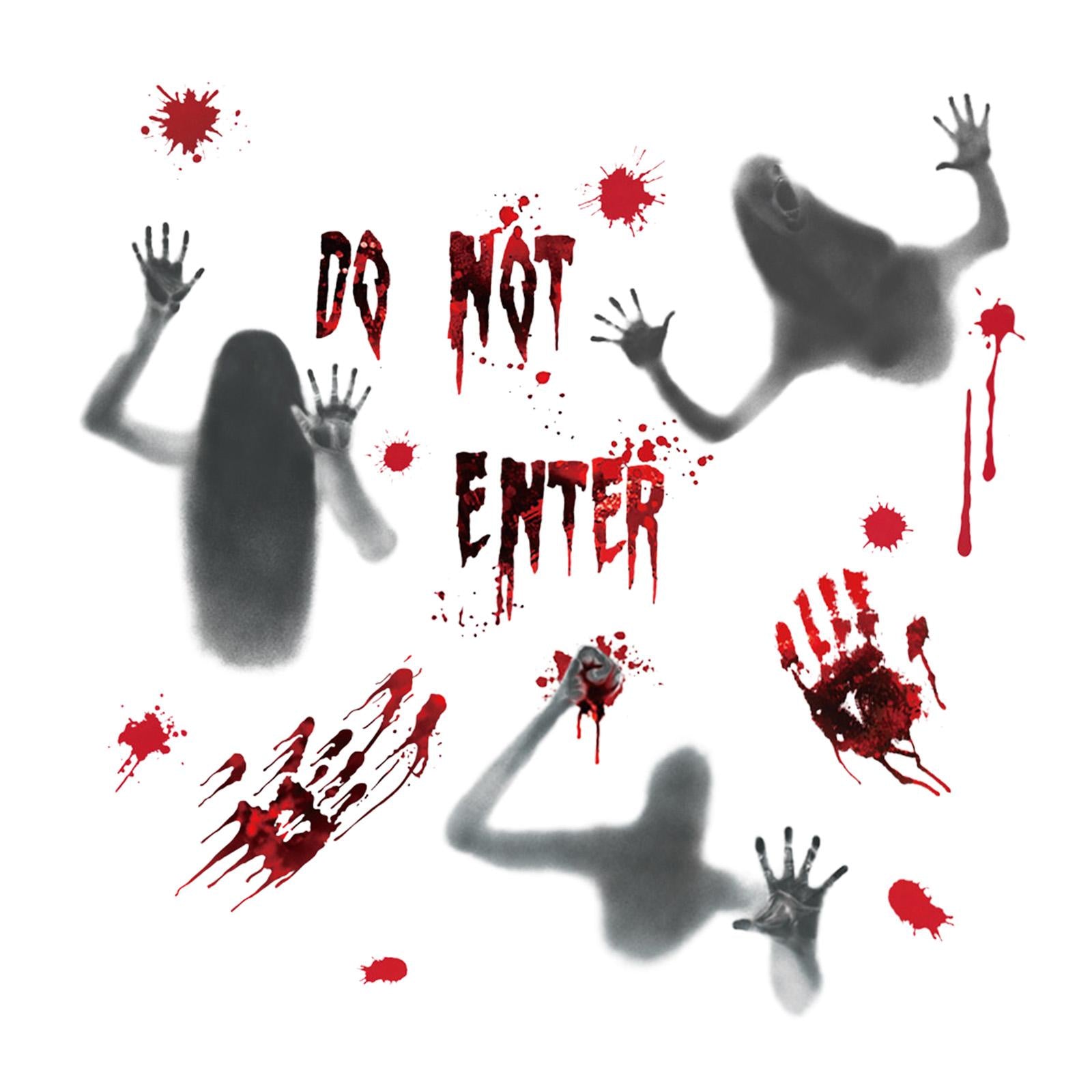 Halloween Window Stickers Haunted House Party Decors Holiday Window Stickers 8pcs