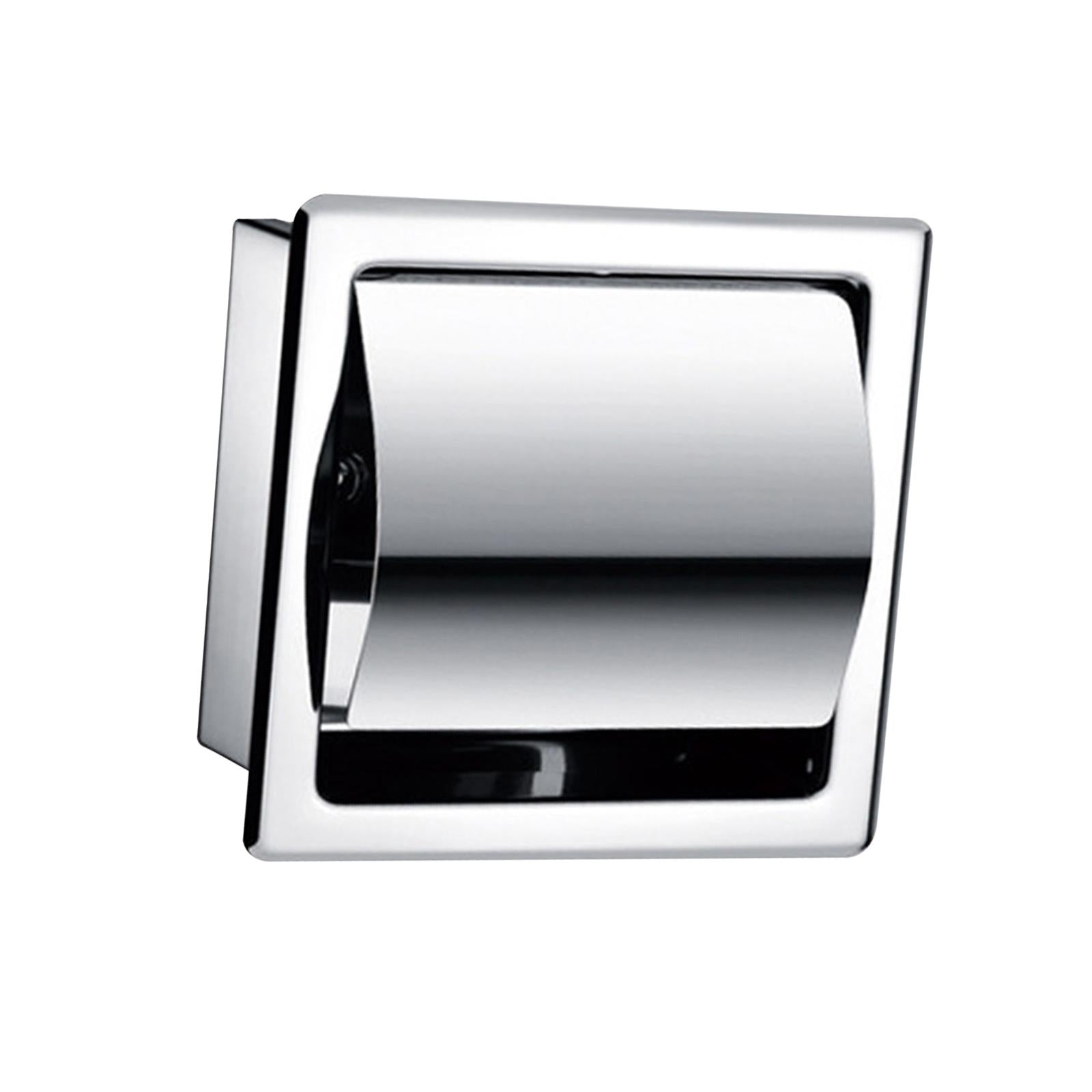 Recessed Toilet Paper Holder Sturdy Wall Mount for Restroom Washroom Kitchen Single