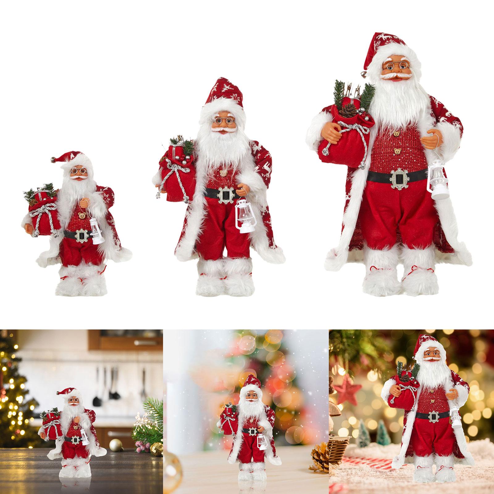 Santa Claus Decorations Santa Figurine for Indoor Outdoor Fireplace Birthday 30cm
