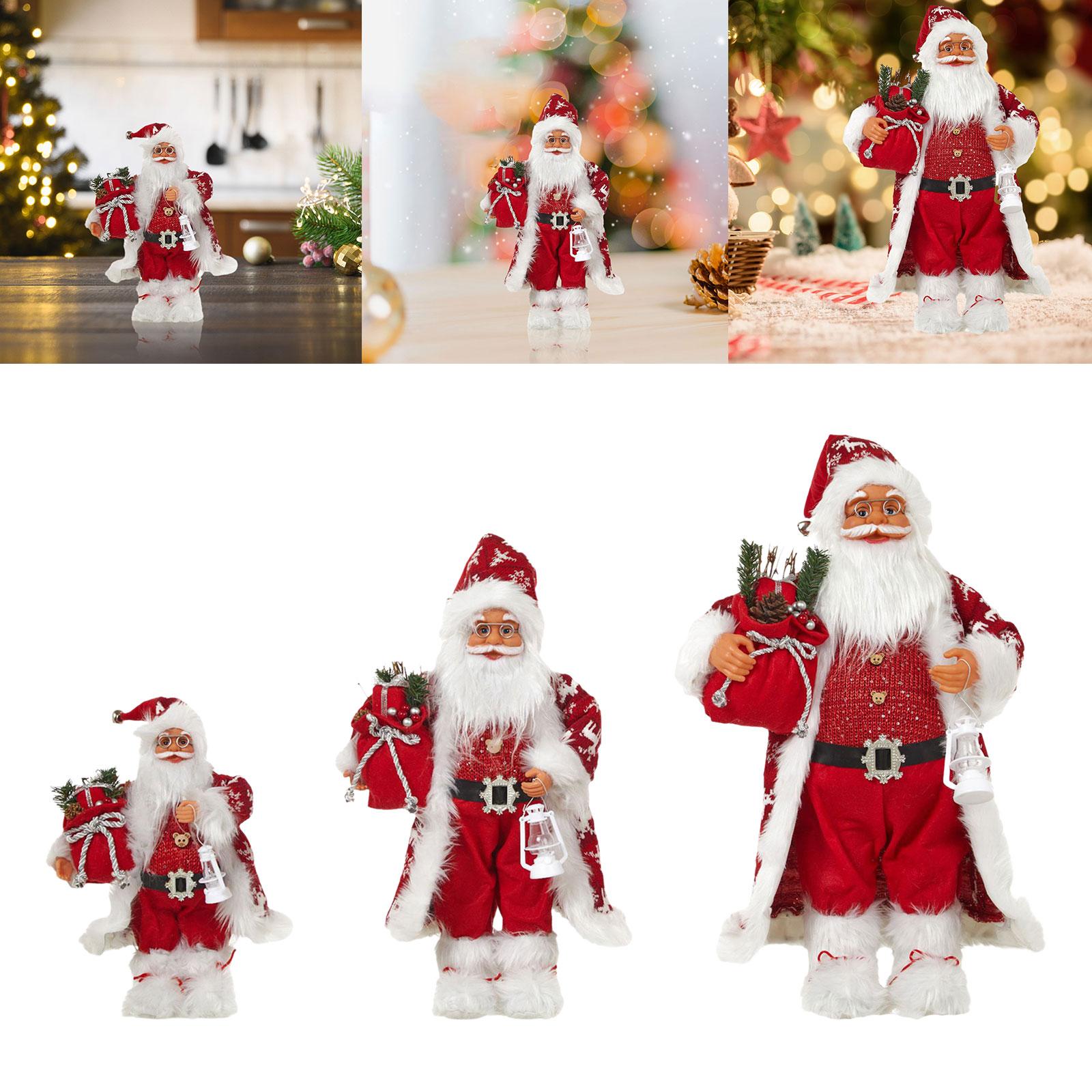 Santa Claus Decorations Santa Figurine for Indoor Outdoor Fireplace Birthday 30cm