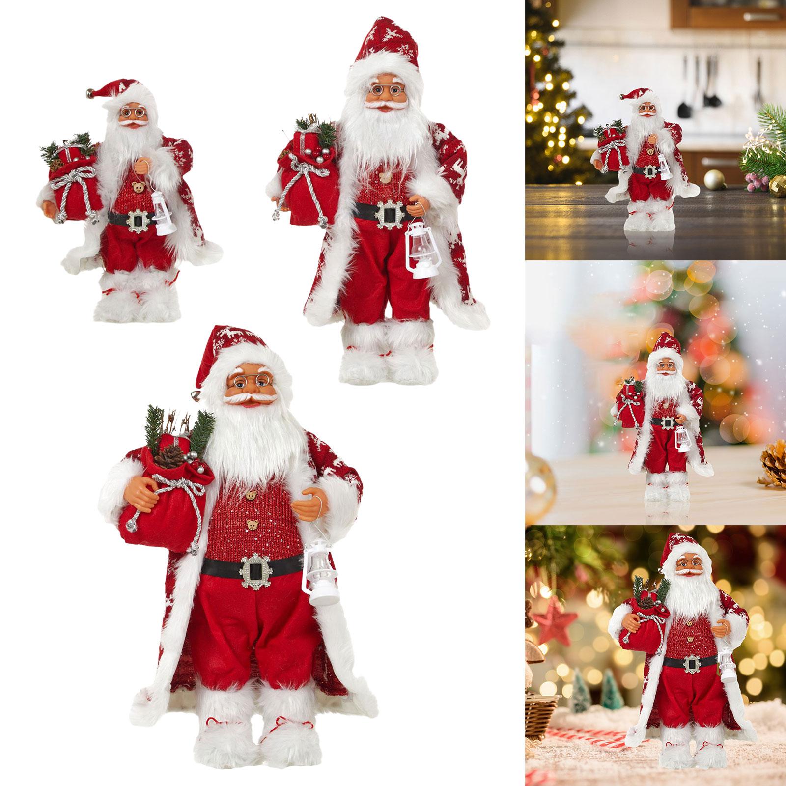 Santa Claus Decorations Santa Figurine for Indoor Outdoor Fireplace Birthday 30cm