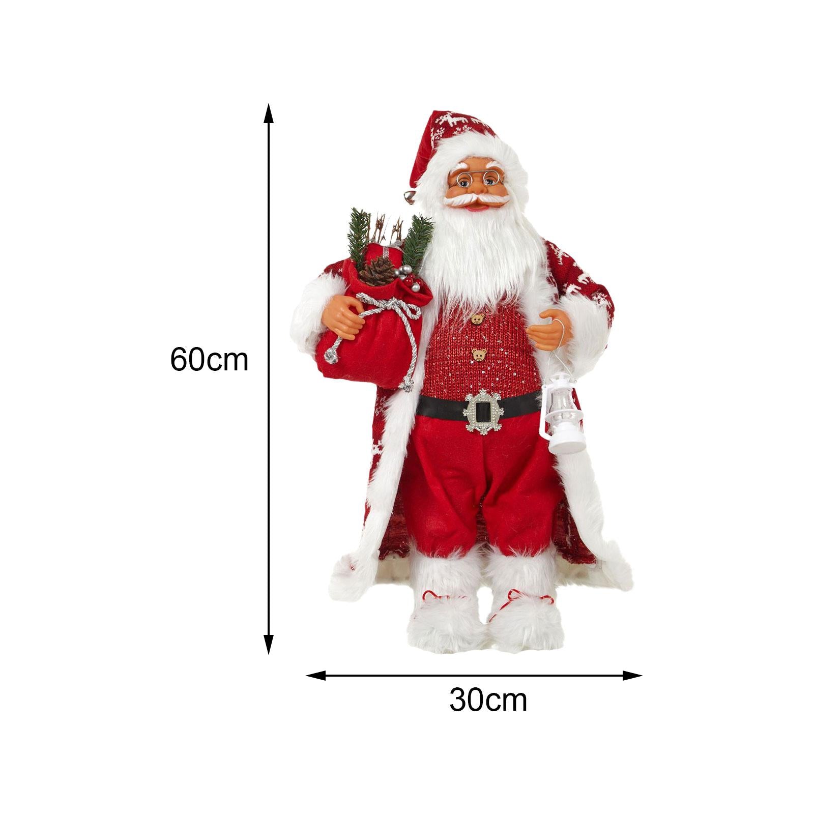 Santa Claus Decorations Santa Figurine for Indoor Outdoor Fireplace Birthday 60cm
