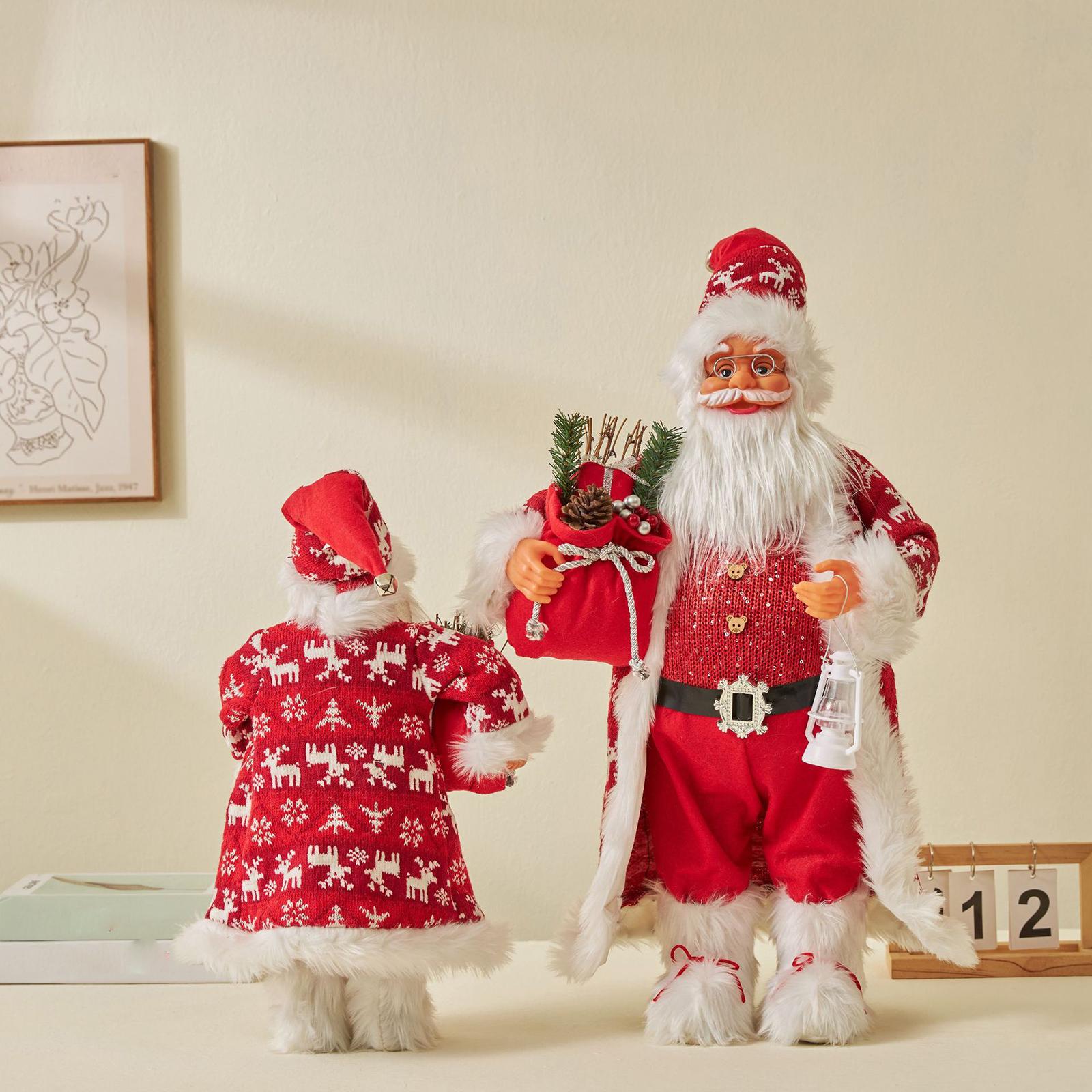 Santa Claus Decorations Santa Figurine for Indoor Outdoor Fireplace Birthday 60cm