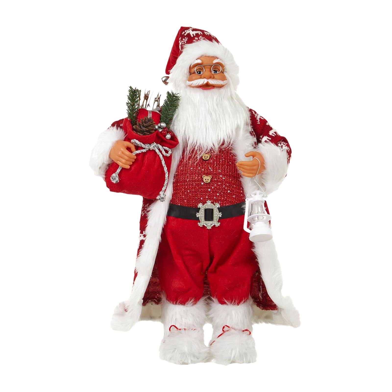 Santa Claus Decorations Santa Figurine for Indoor Outdoor Fireplace Birthday 60cm