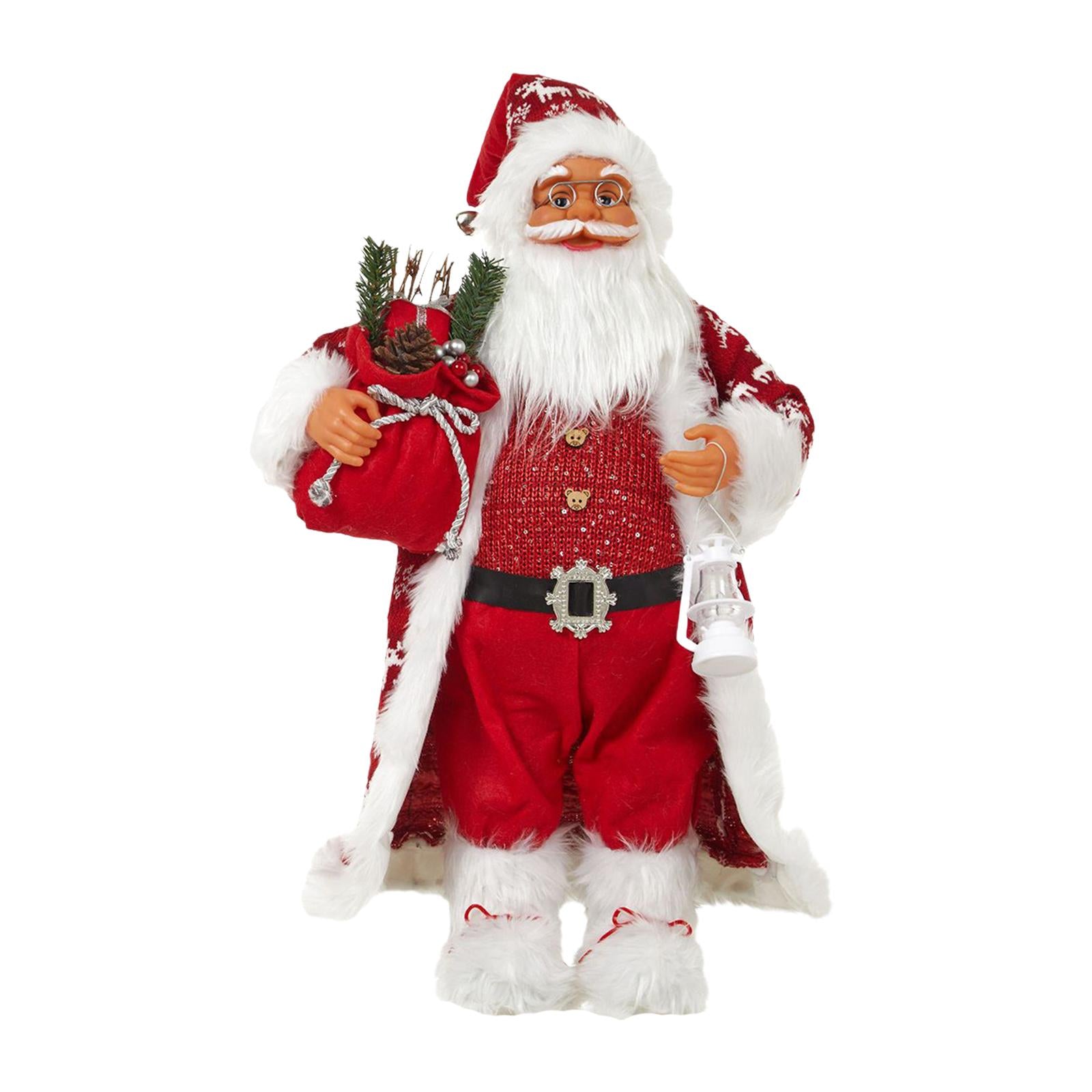Santa Claus Decorations Santa Figurine for Indoor Outdoor Fireplace Birthday 60cm