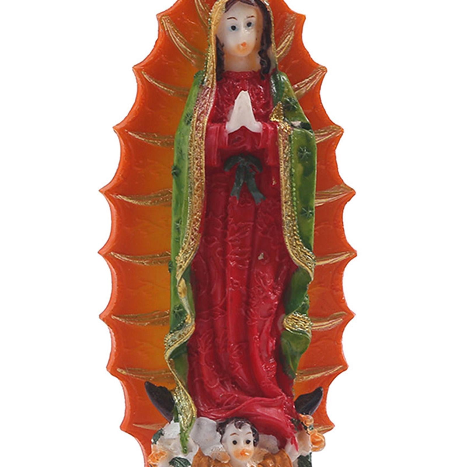 Blessed Mary Sculpture Desk Display Religious Sculpture for Office Car Gifts