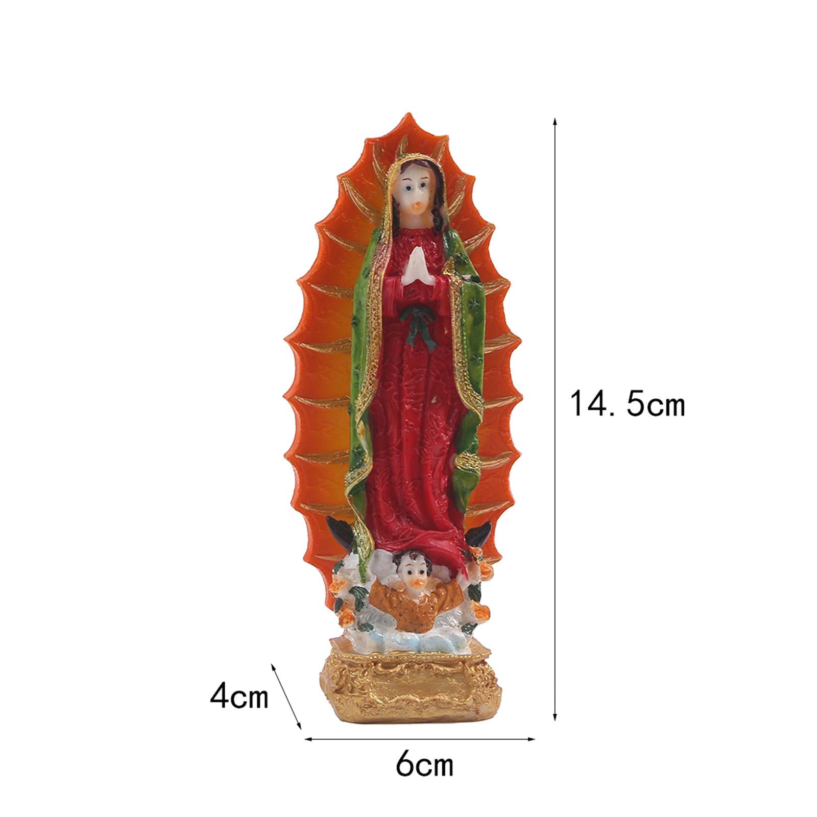 Blessed Mary Sculpture Desk Display Religious Sculpture for Office Car Gifts