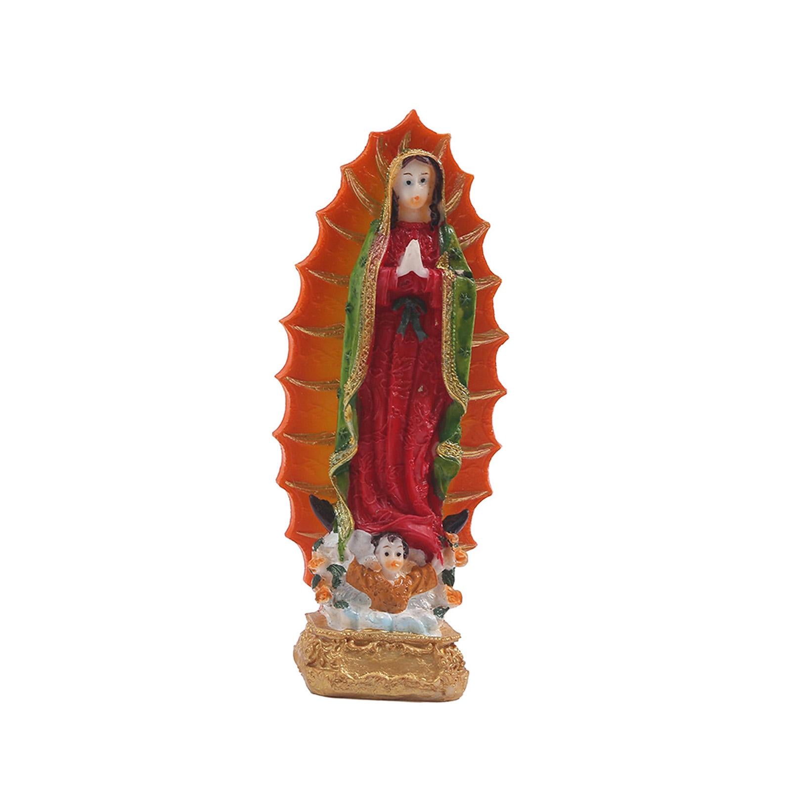 Blessed Mary Sculpture Desk Display Religious Sculpture for Office Car Gifts