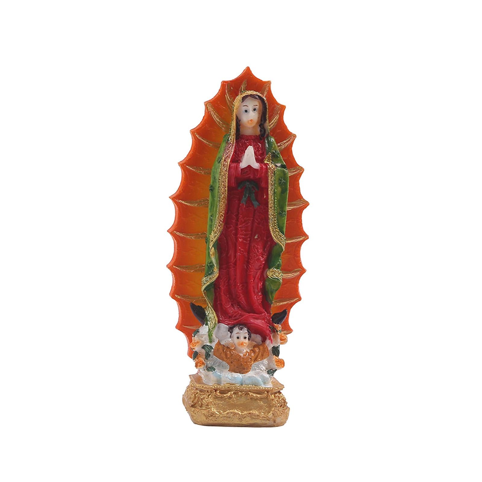 Blessed Mary Sculpture Desk Display Religious Sculpture for Office Car Gifts