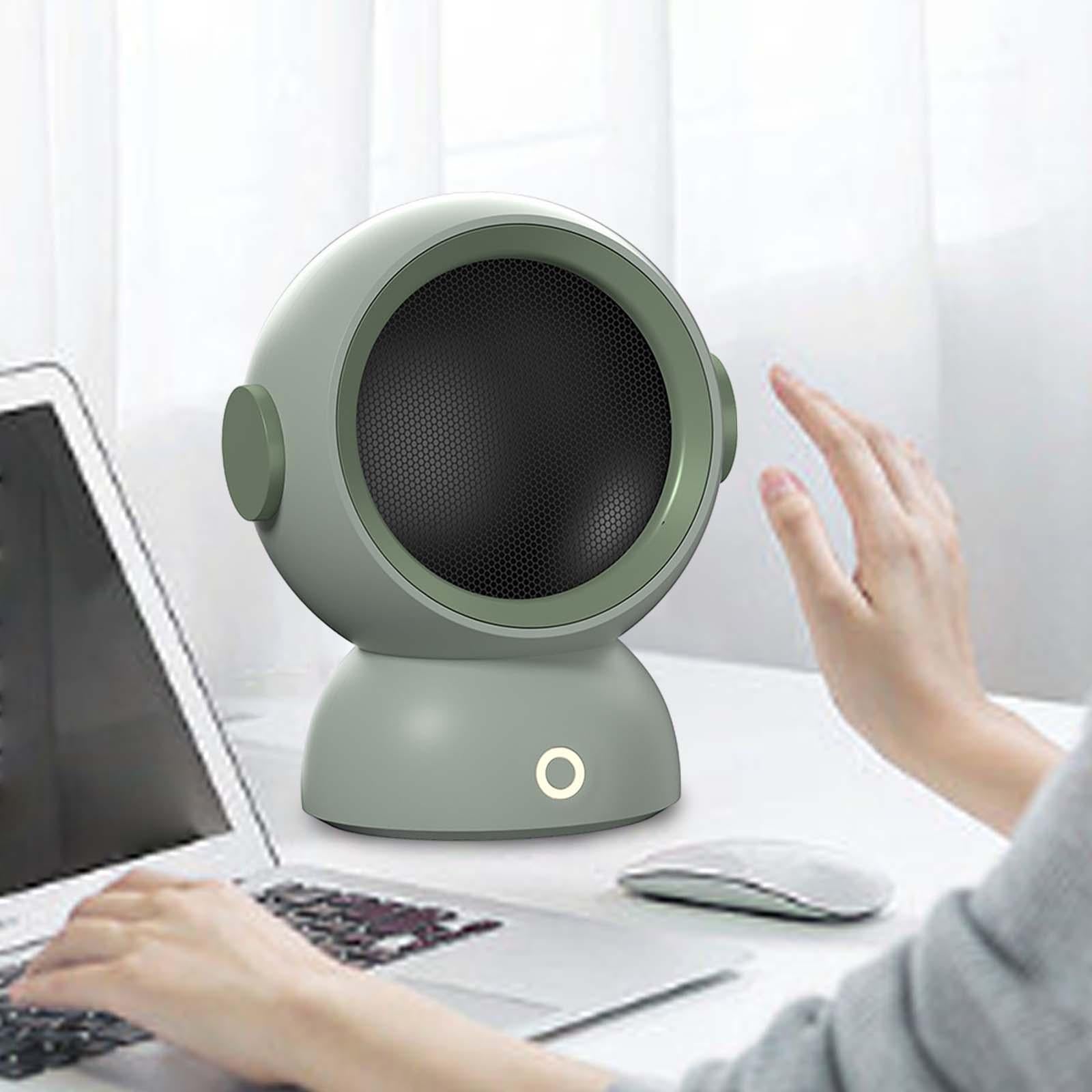 Desktop Electric Space Heater Personal Heater 110V Plug Compact for Bathroom Green