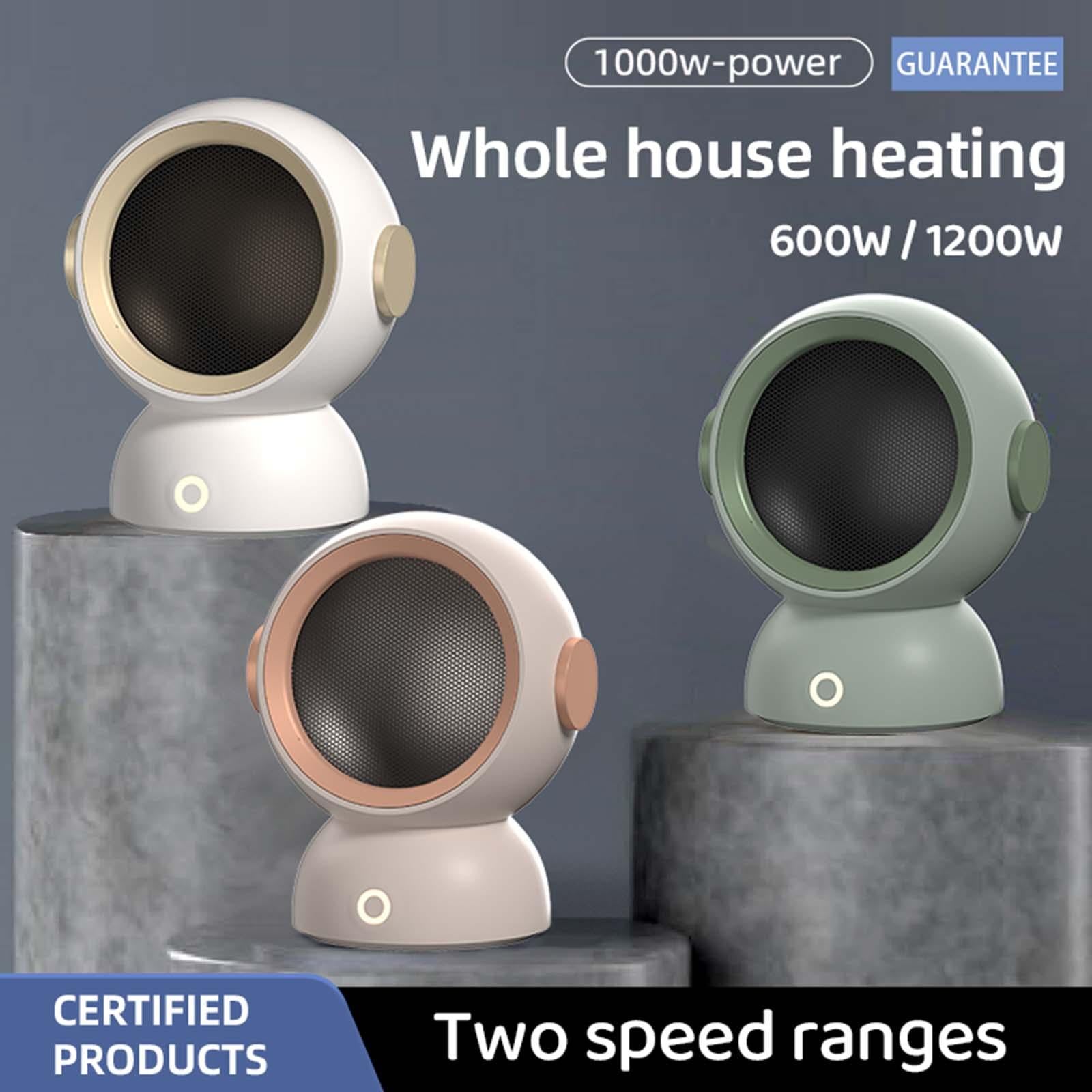 Indoor Small Electric Space Heater 1200W EU Power Plug for under Desk Sturdy White
