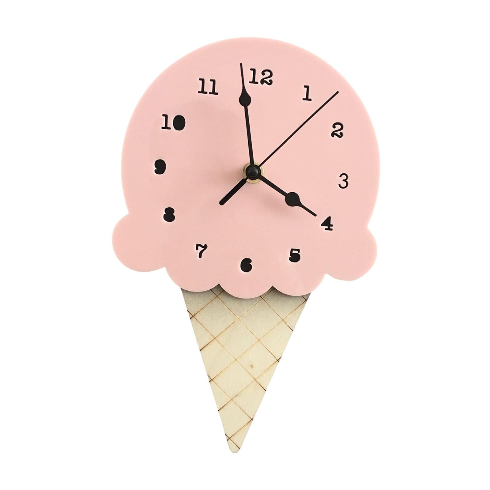 Wall Clock Simple Wall Decorative Clock for Living Room Kids Wall Home Decor Pink