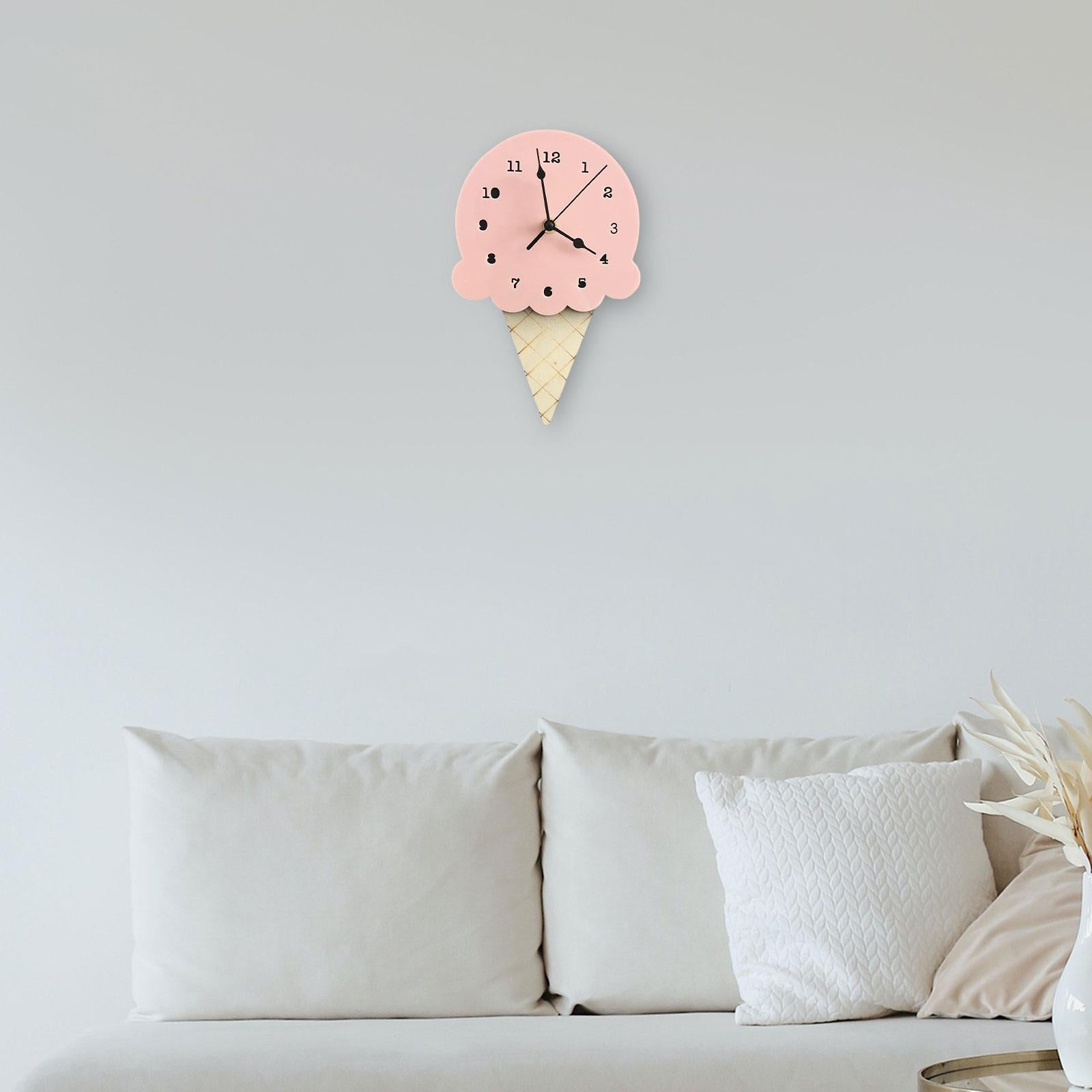 Wall Clock Simple Wall Decorative Clock for Living Room Kids Wall Home Decor Pink