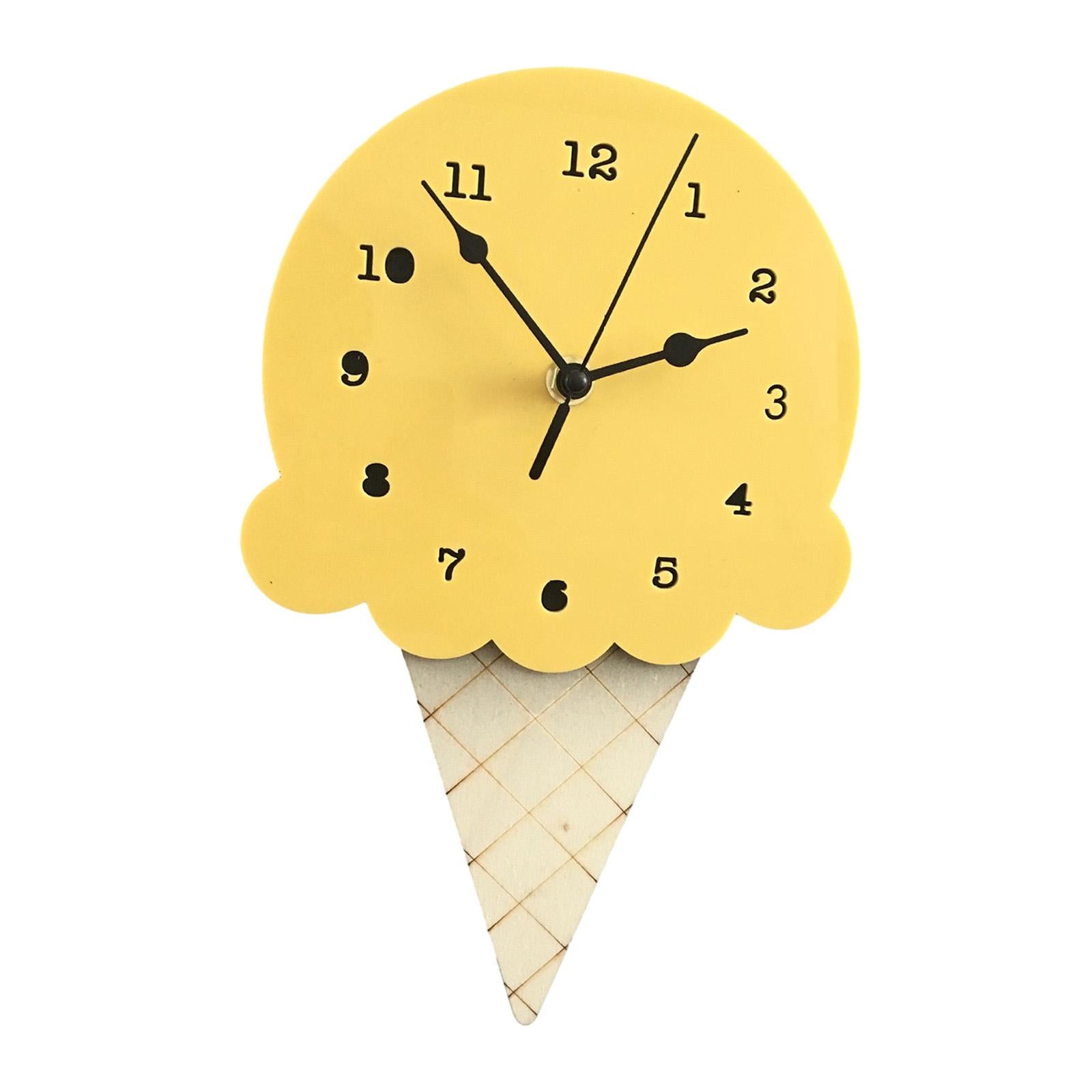 Wall Clock Simple Wall Decorative Clock for Living Room Kids Wall Home Decor Yellow