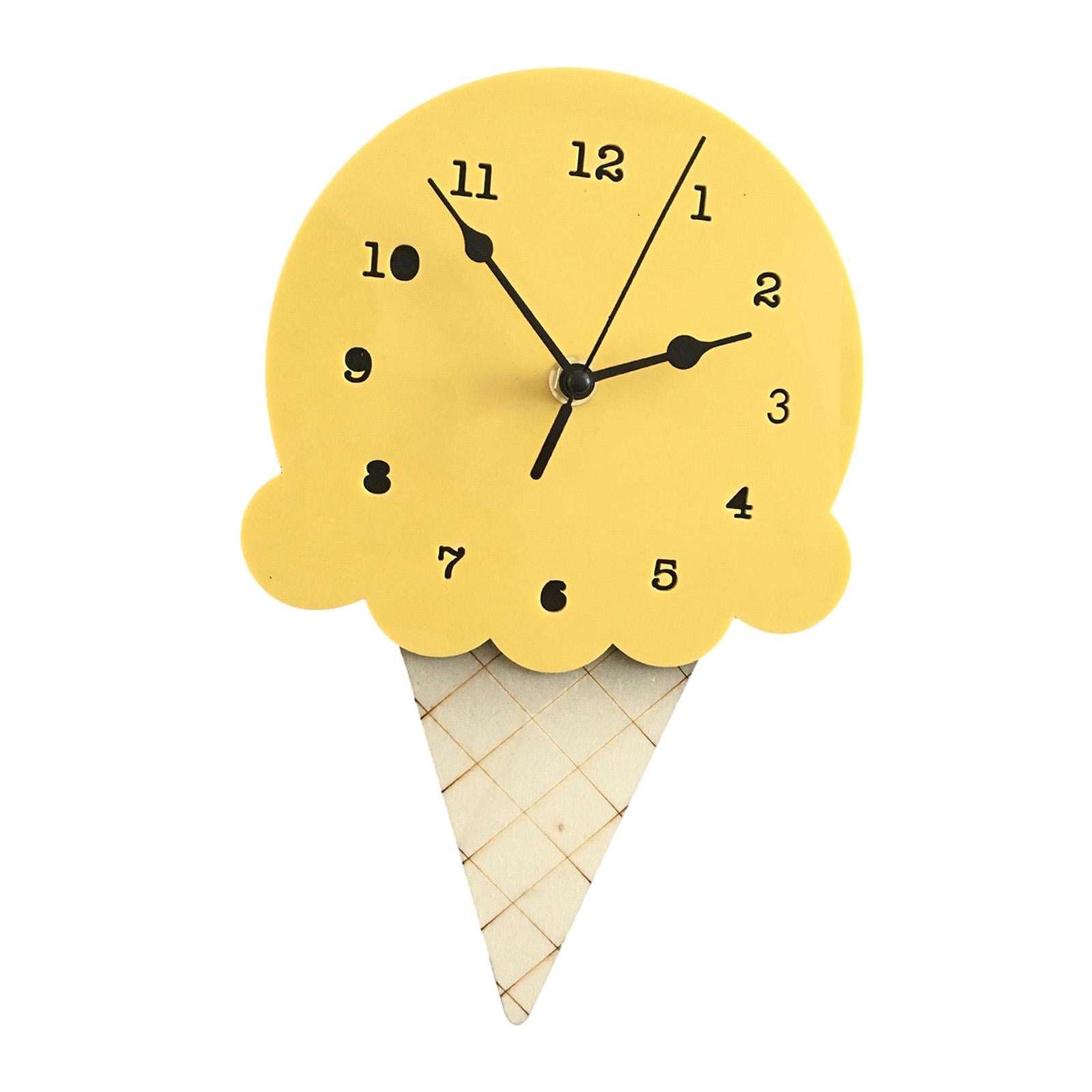 Wall Clock Simple Wall Decorative Clock for Living Room Kids Wall Home Decor Yellow