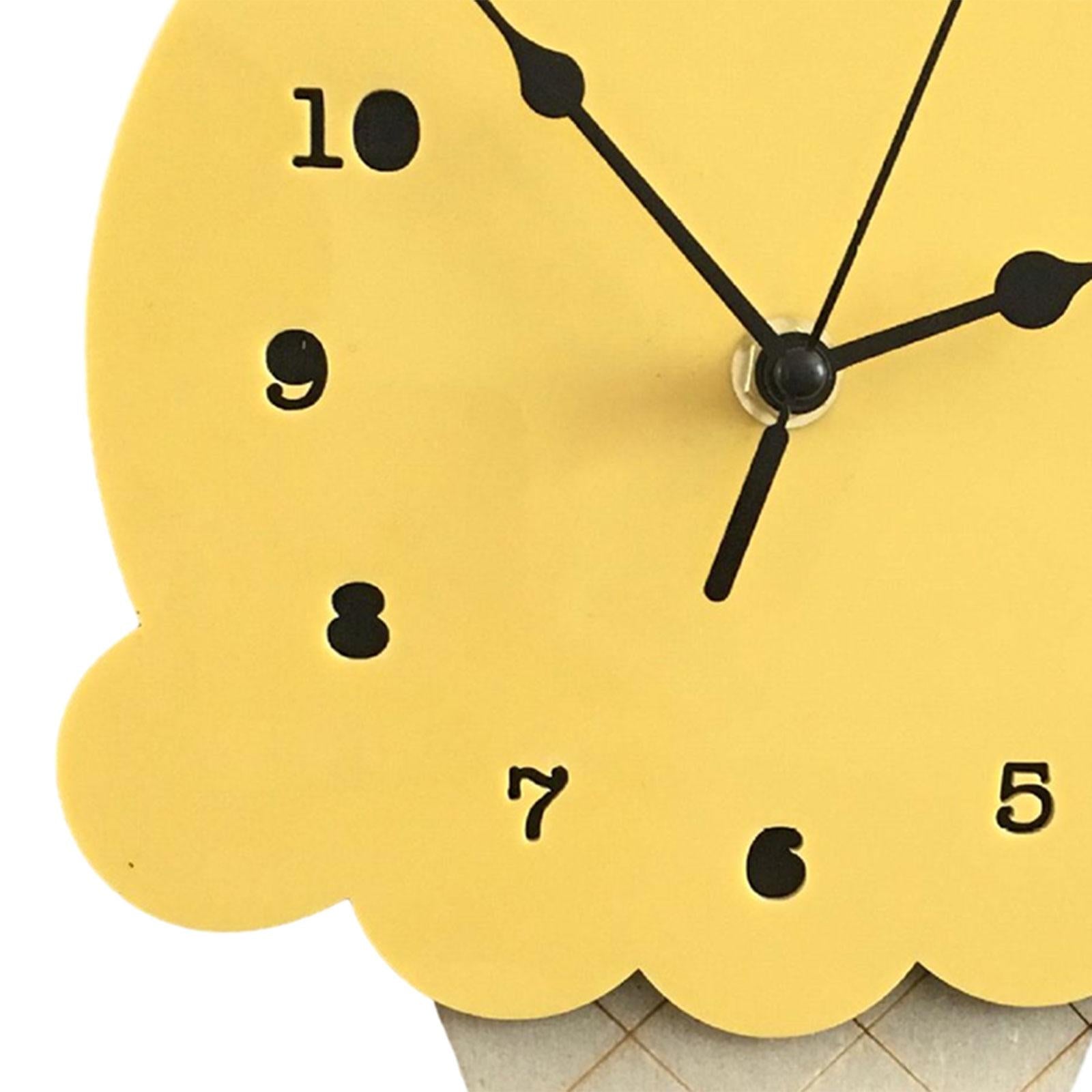 Wall Clock Simple Wall Decorative Clock for Living Room Kids Wall Home Decor Yellow
