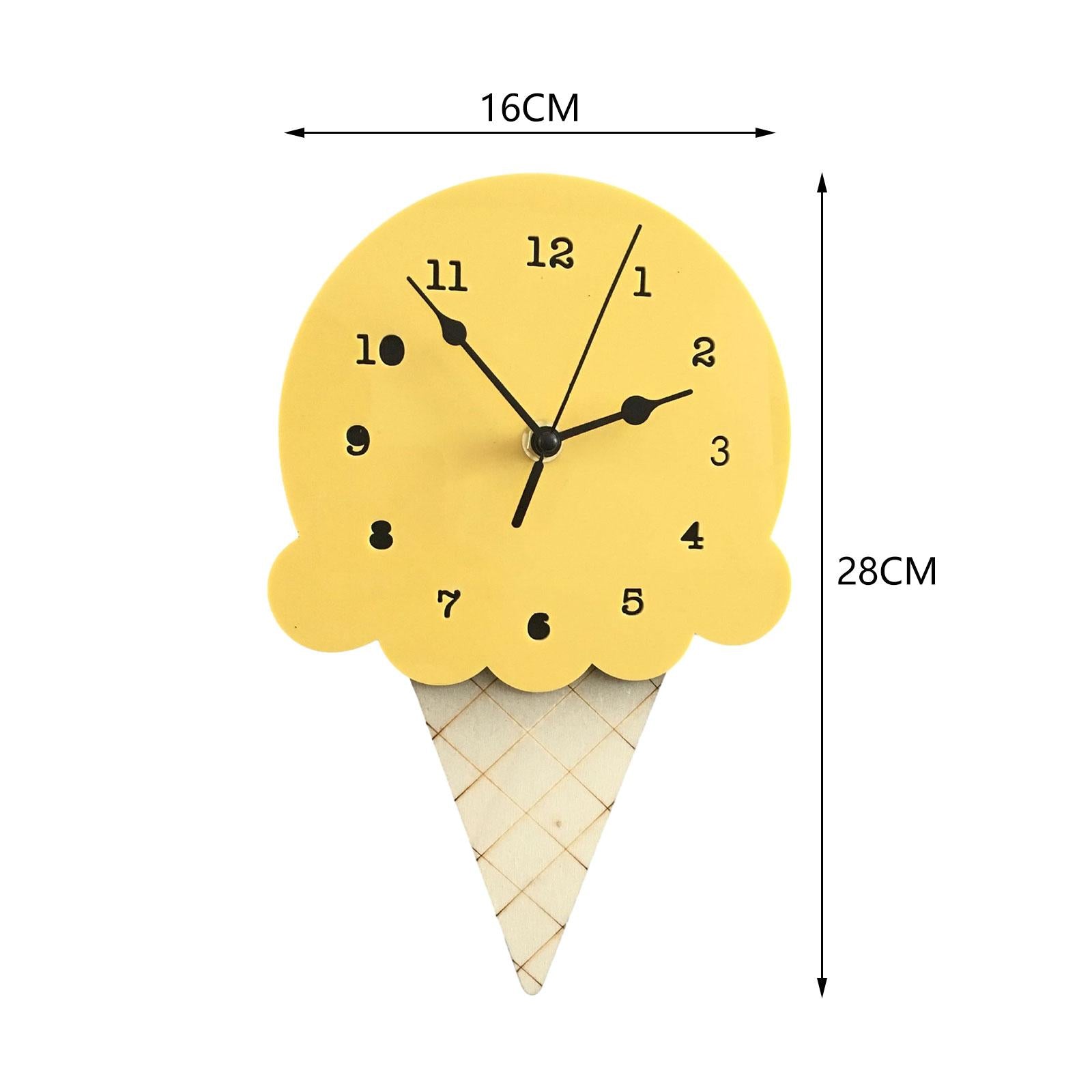 Wall Clock Simple Wall Decorative Clock for Living Room Kids Wall Home Decor Yellow