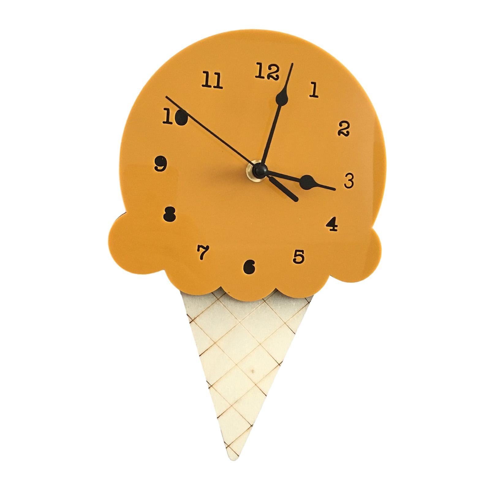 Wall Clock Simple Wall Decorative Clock for Living Room Kids Wall Home Decor Dark Yellow