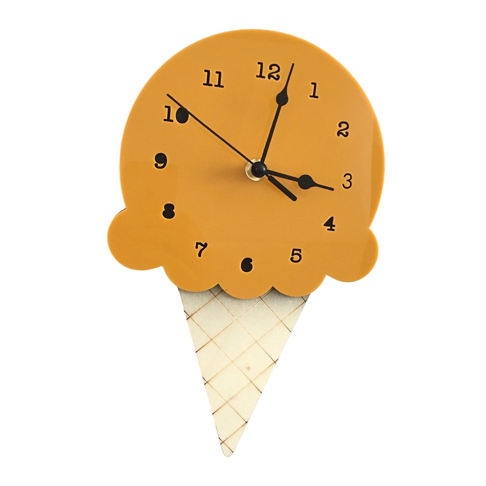 Wall Clock Simple Wall Decorative Clock for Living Room Kids Wall Home Decor Dark Yellow