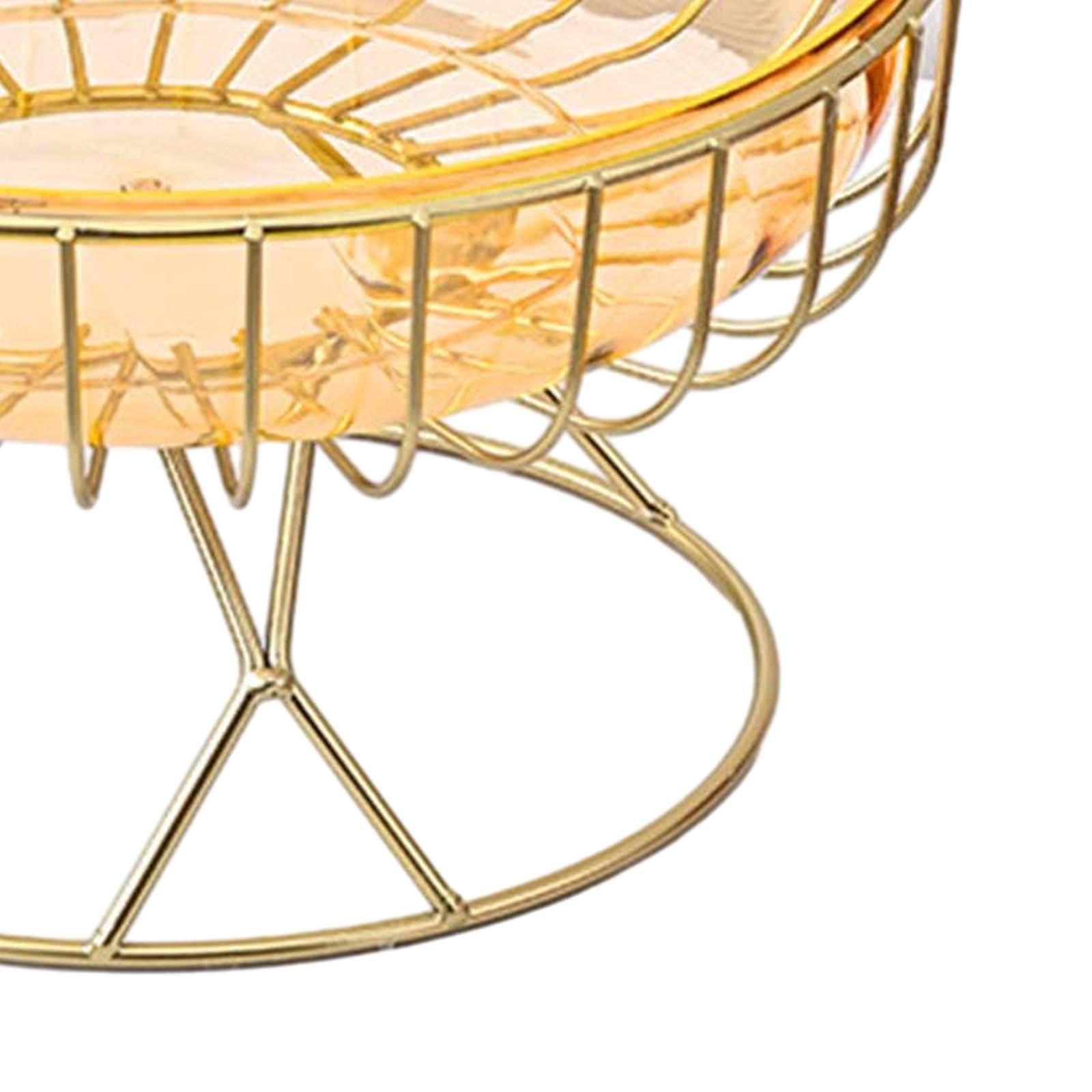 Metal Wire Fruit Basket Removable Fruit Bowl for Pantry Dining Table Counter Yellow M